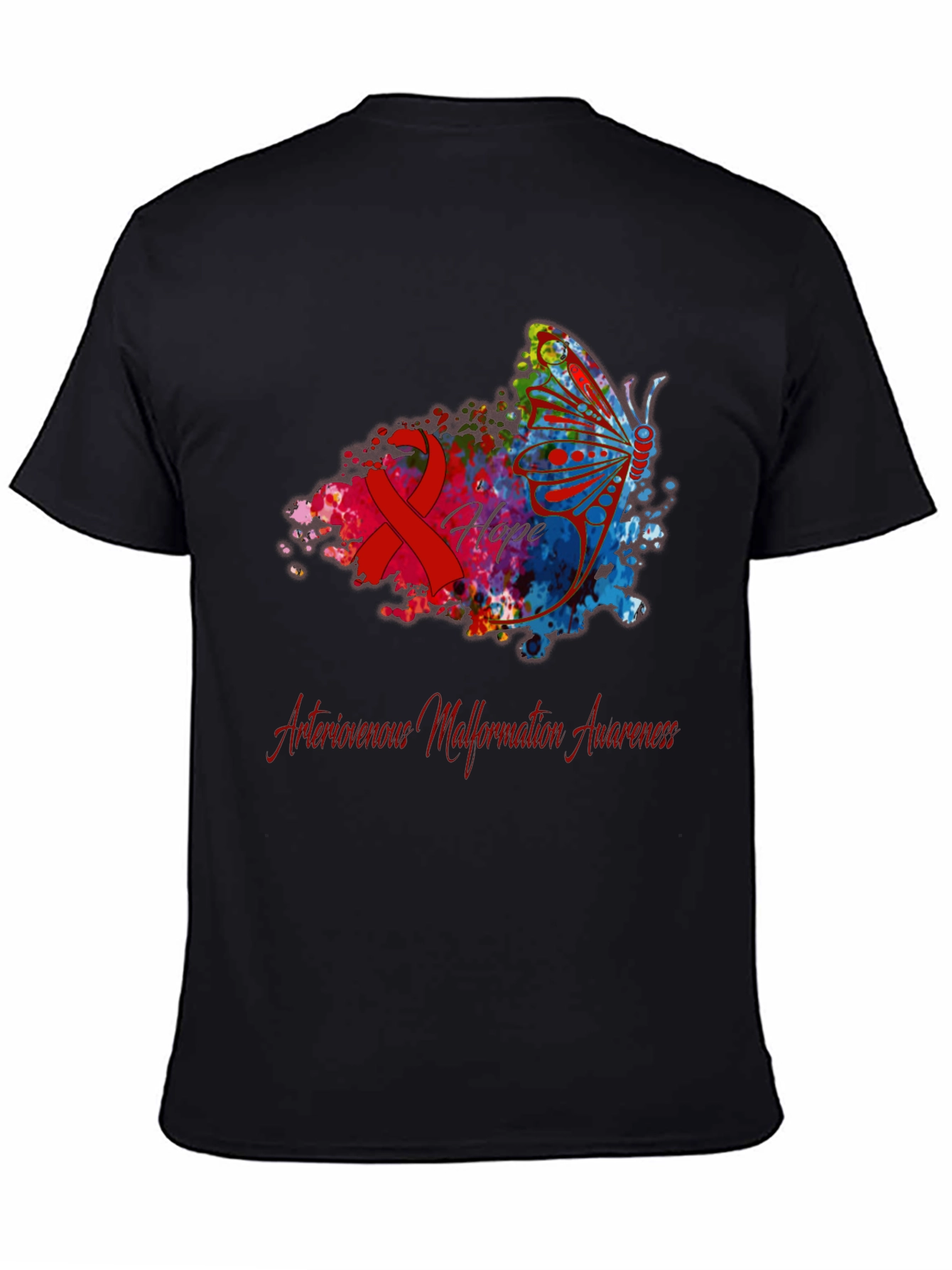 Arteriovenous Malformation Awareness Butterfly T-Shirt