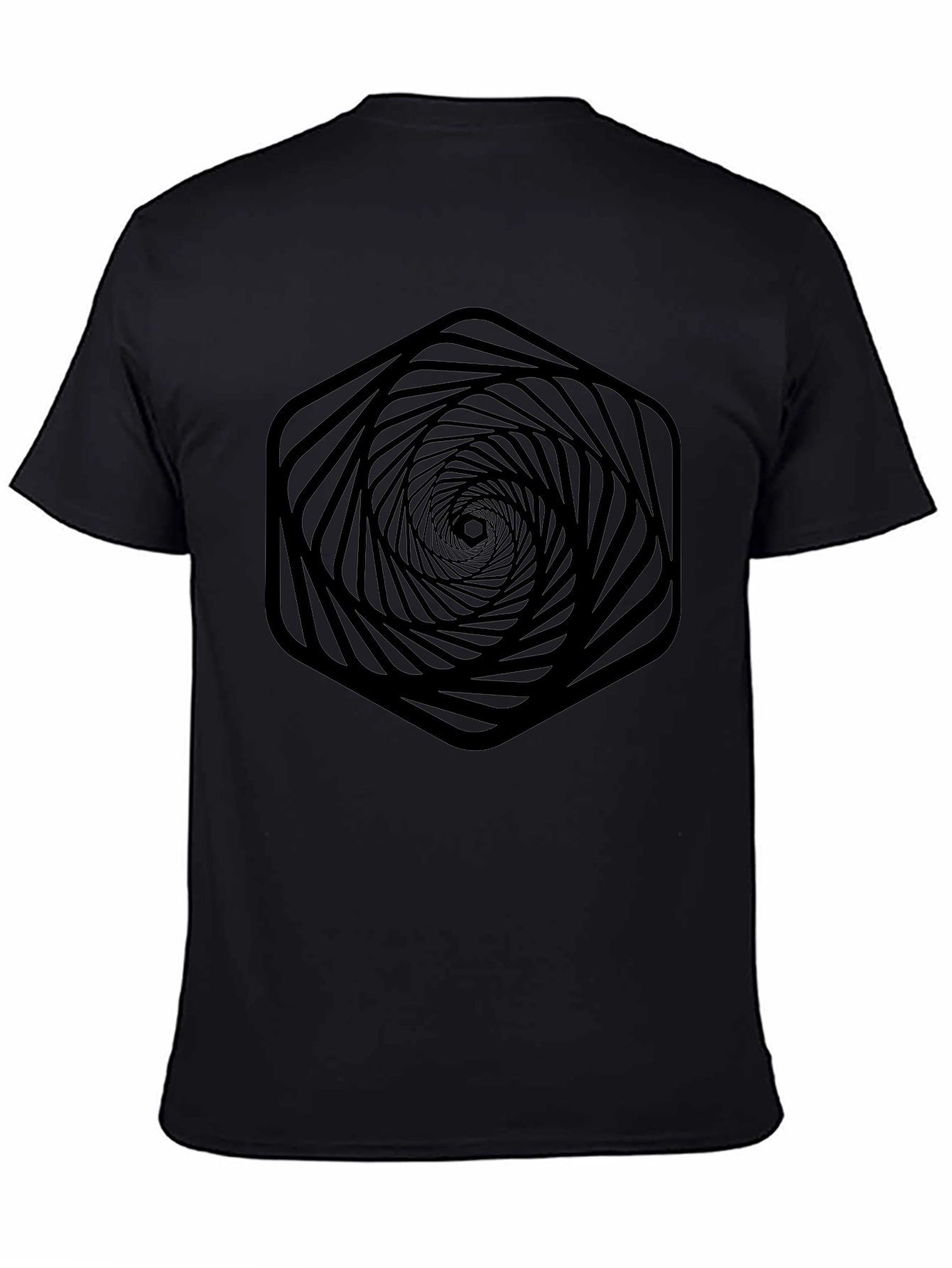 Abstract Hexagon Vortex Graphic T-Shirt