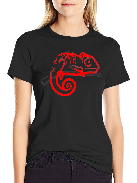 Cool Chameleon Graphic Tee - Stylish Animal Print Shirt