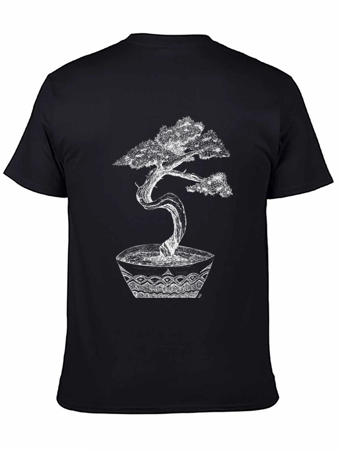 Bonsai Tree Graphic Tee - Artistic Black T-Shirt