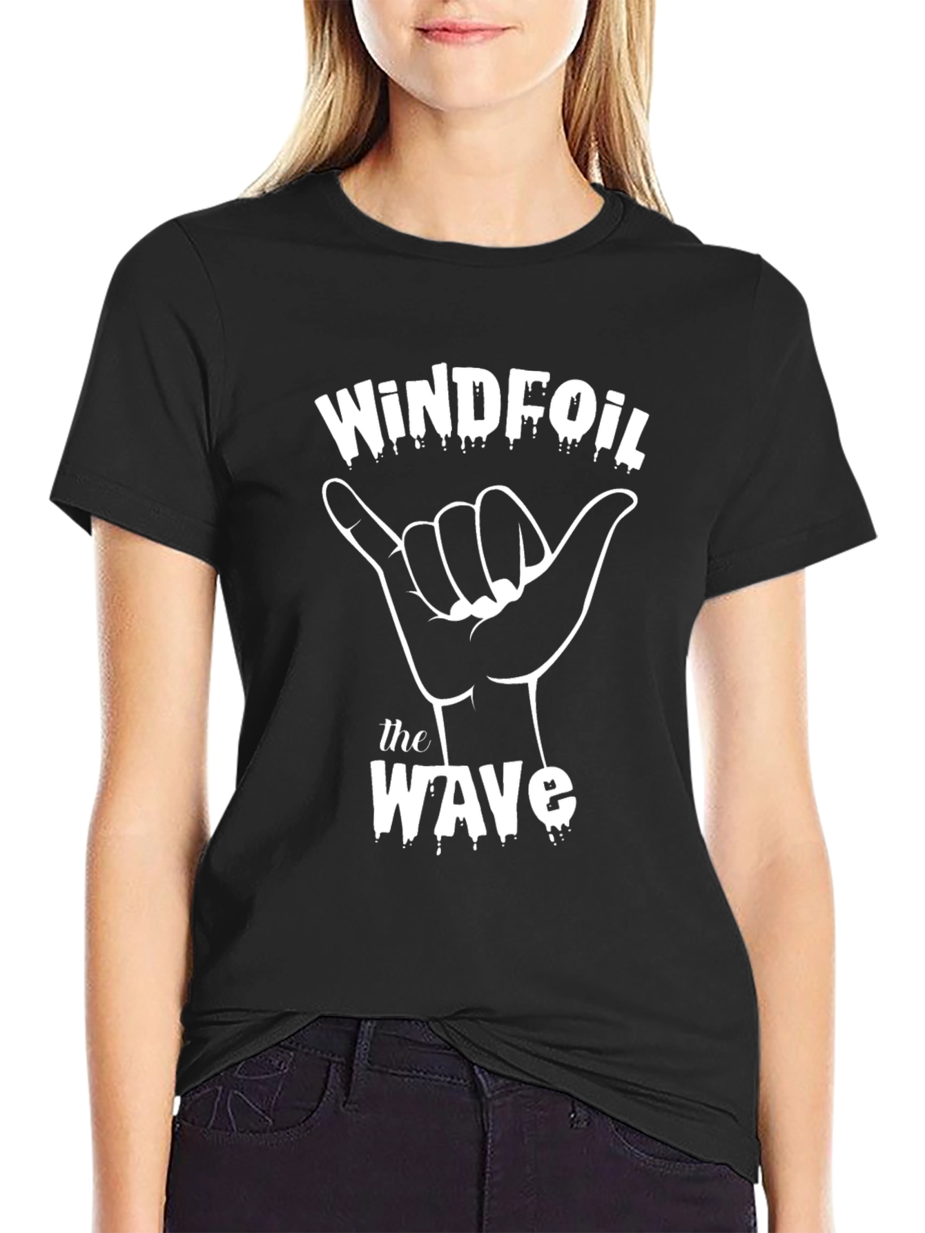 Windfoil Wave Black Graphic Tee