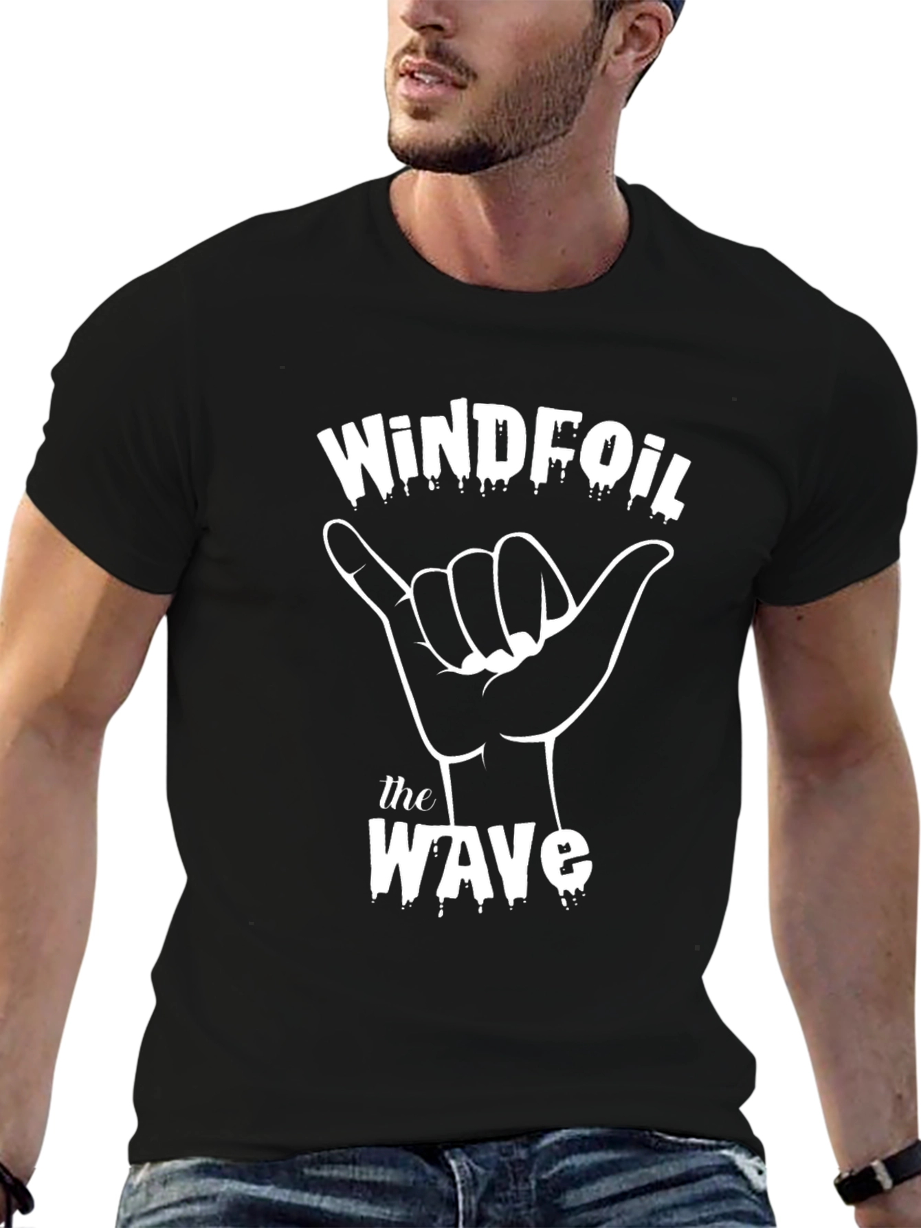 Windfoil Wave Black Graphic Tee
