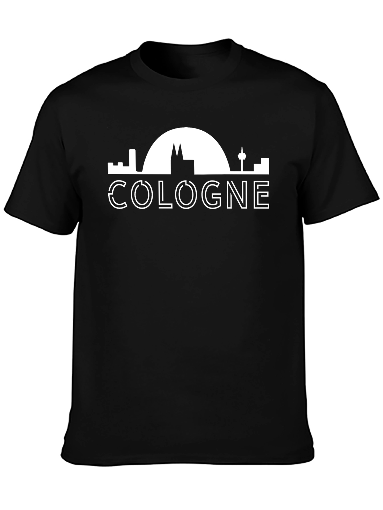Cologne Germany Skyline Graphic Tee - Black T-Shirt