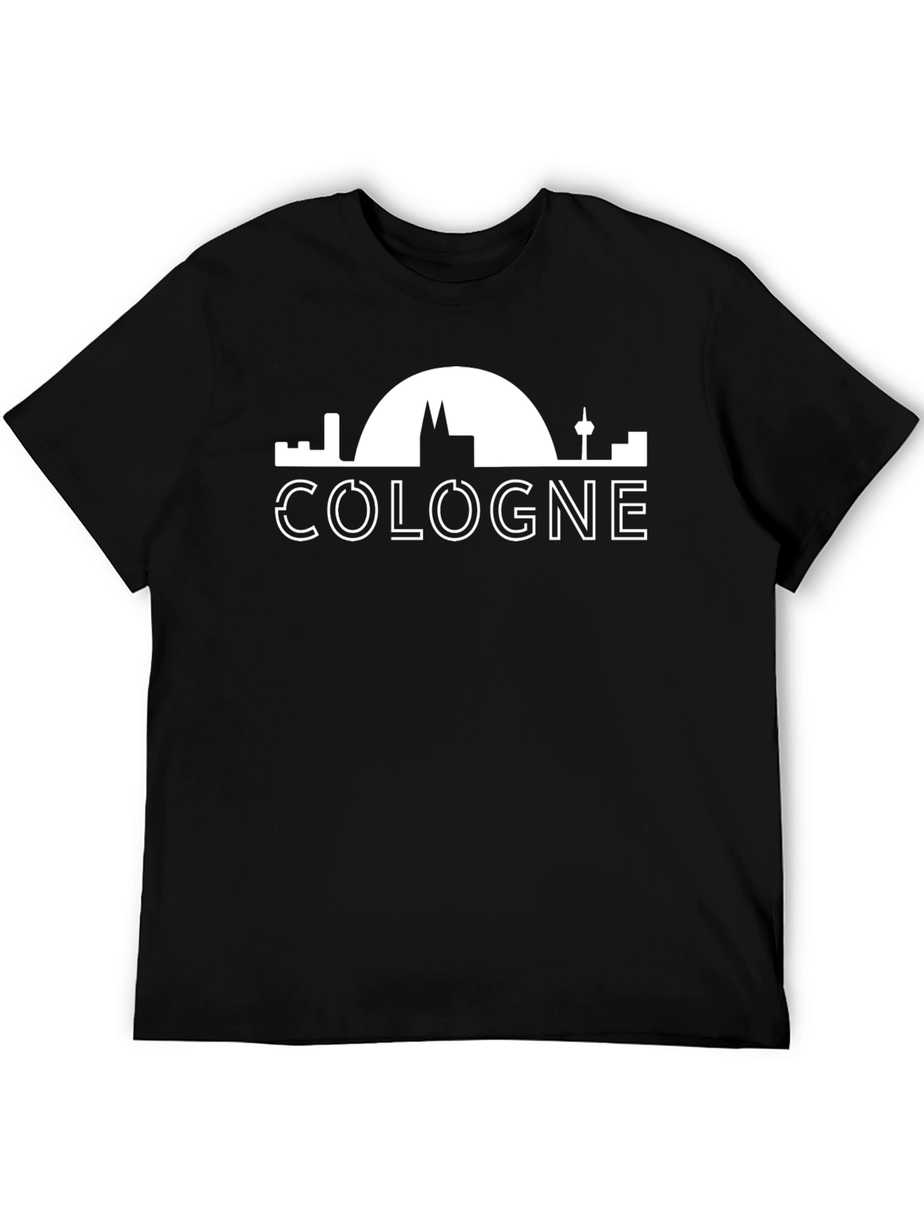 Cologne Germany Skyline Graphic Tee - Black T-Shirt