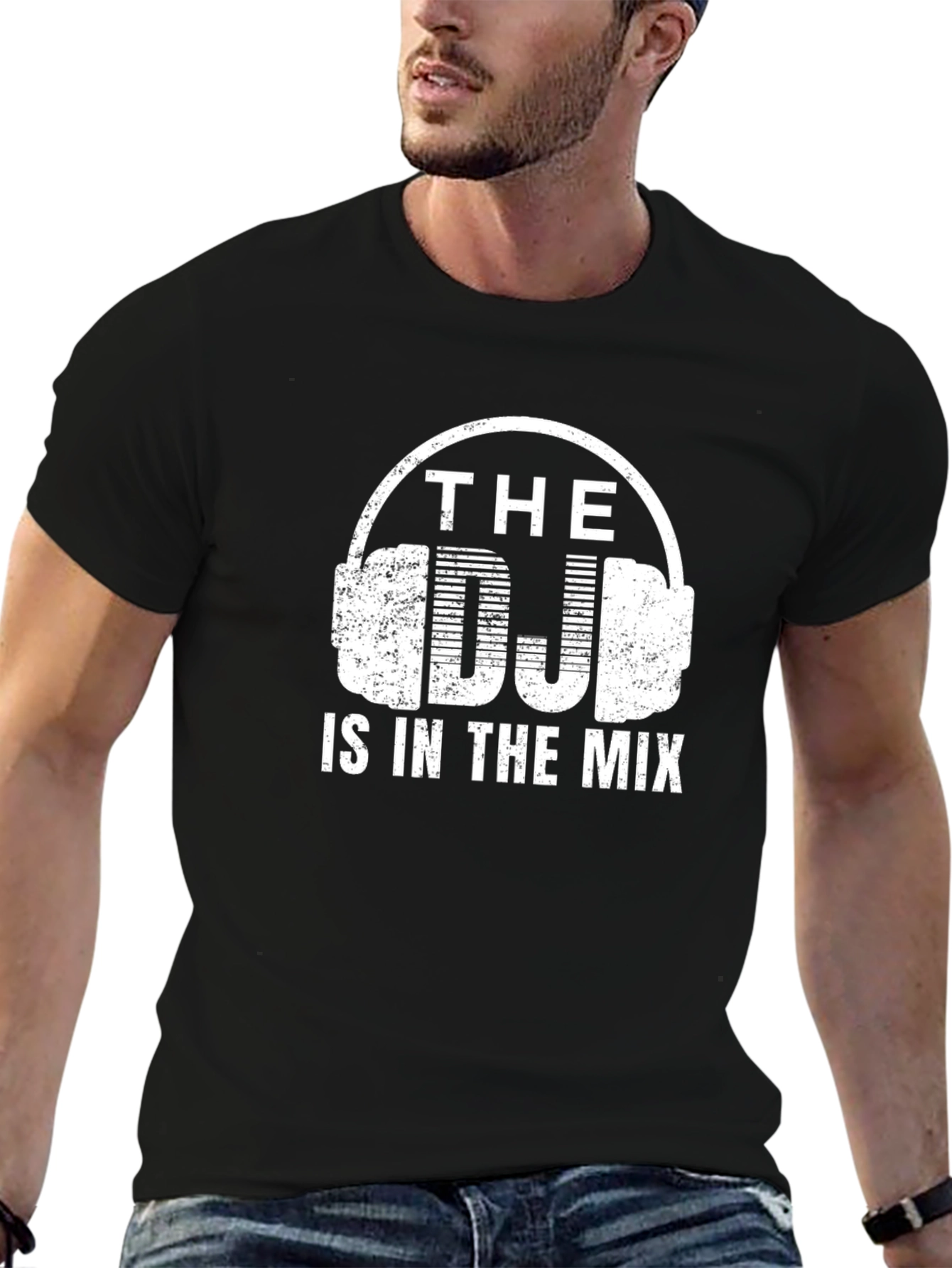 The DJ is in the Mix Black Graphic T-Shirt