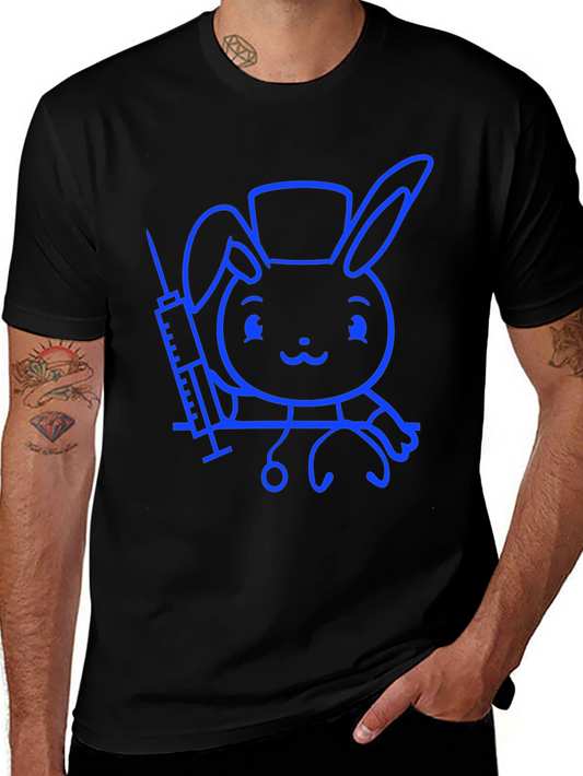 Cute Bunny Doctor T-Shirt - Unisex Black Tee