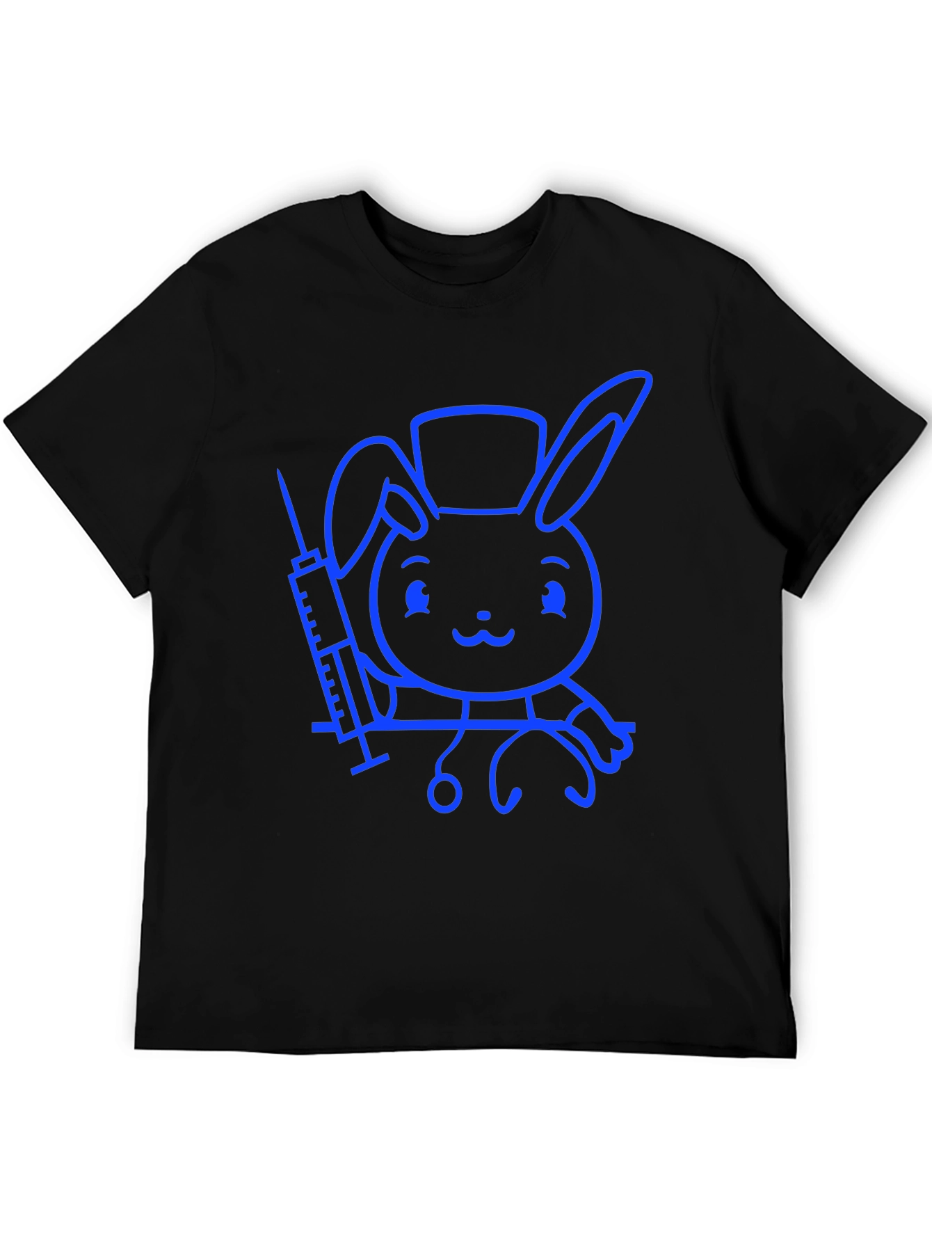 Cute Bunny Doctor T-Shirt - Unisex Black Tee