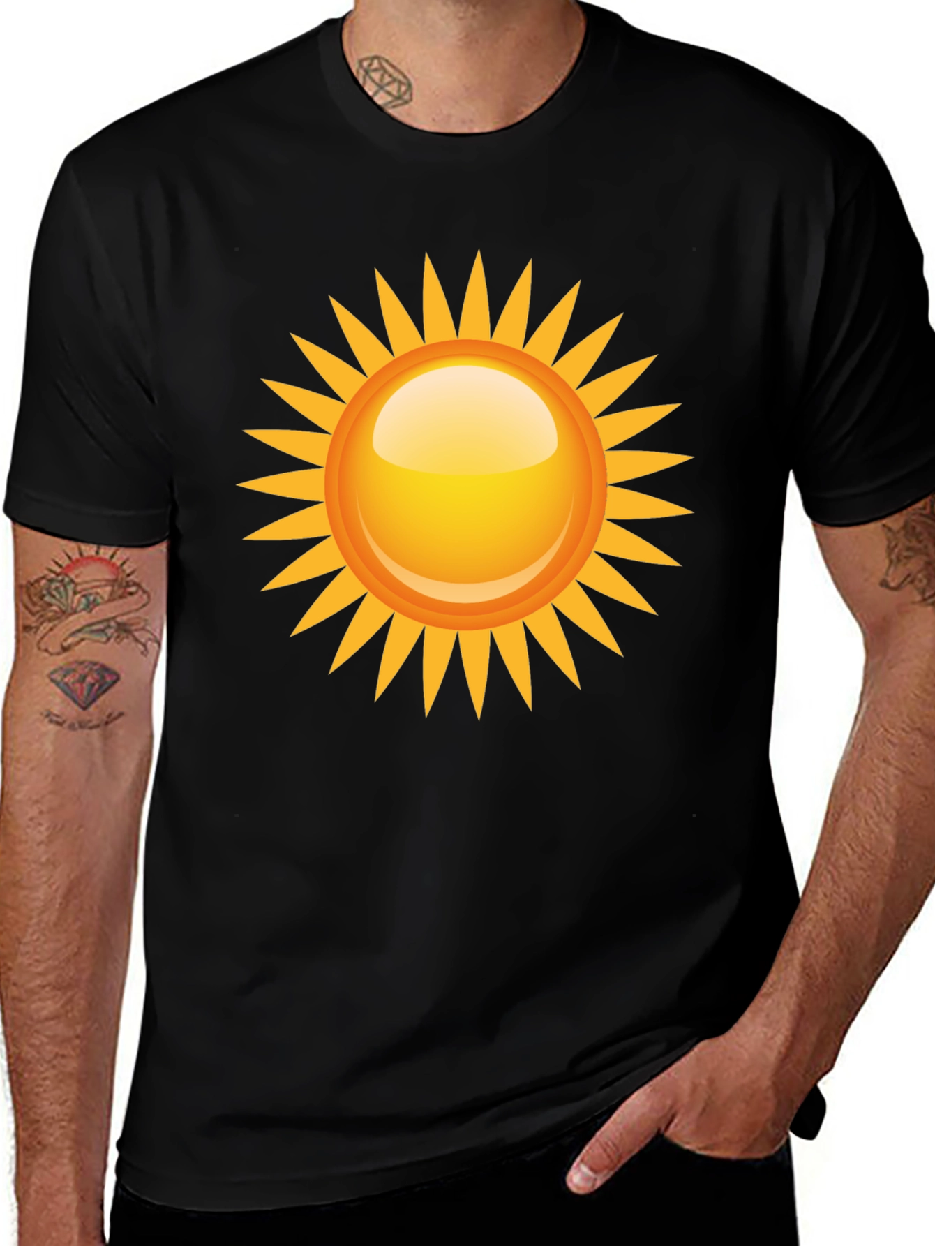 Sunny Graphic Tee - Black Cotton Blend