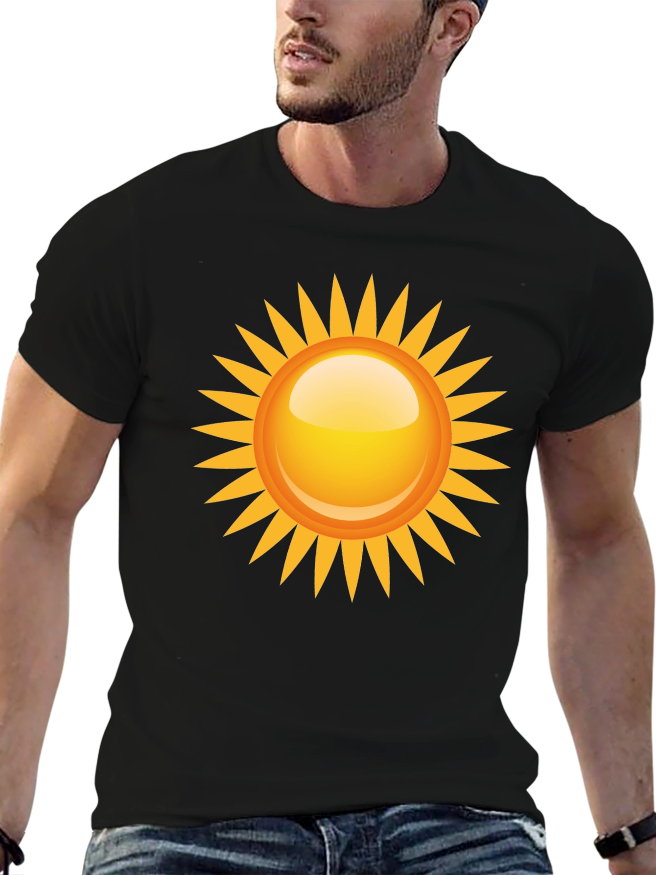 Sunny Graphic Tee - Black Cotton Blend