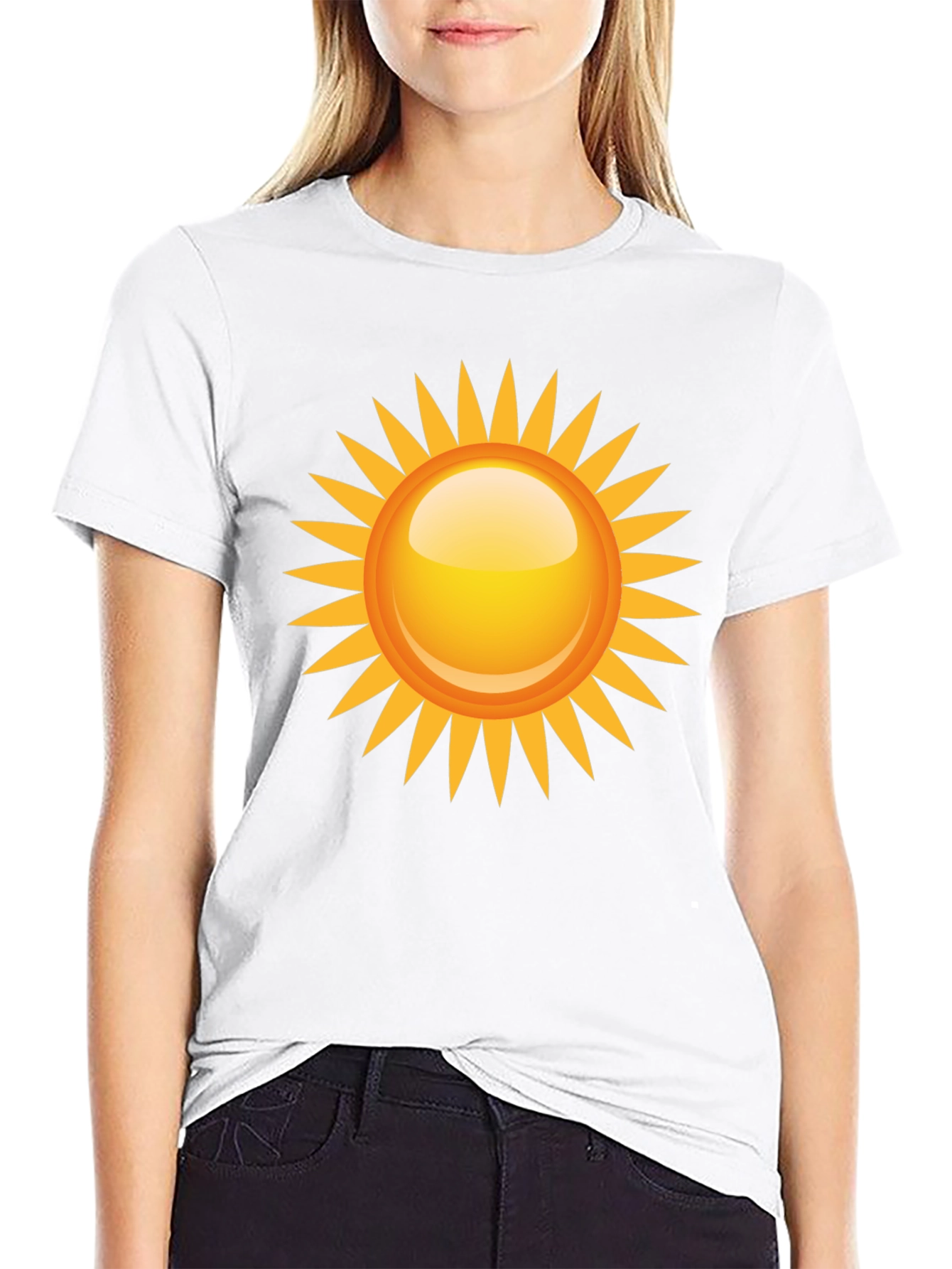 Sunny Graphic Tee - Black Cotton Blend