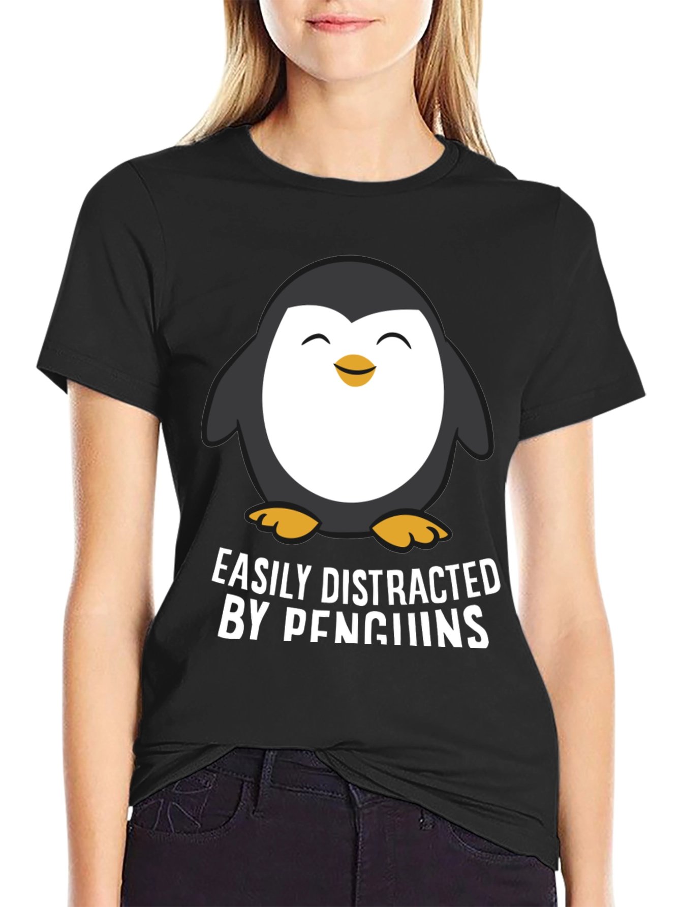 Easily Distracted By Penguins Graphic T-Shirt