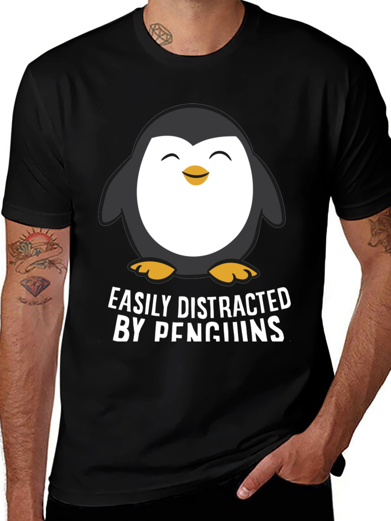 Easily Distracted By Penguins Graphic T-Shirt