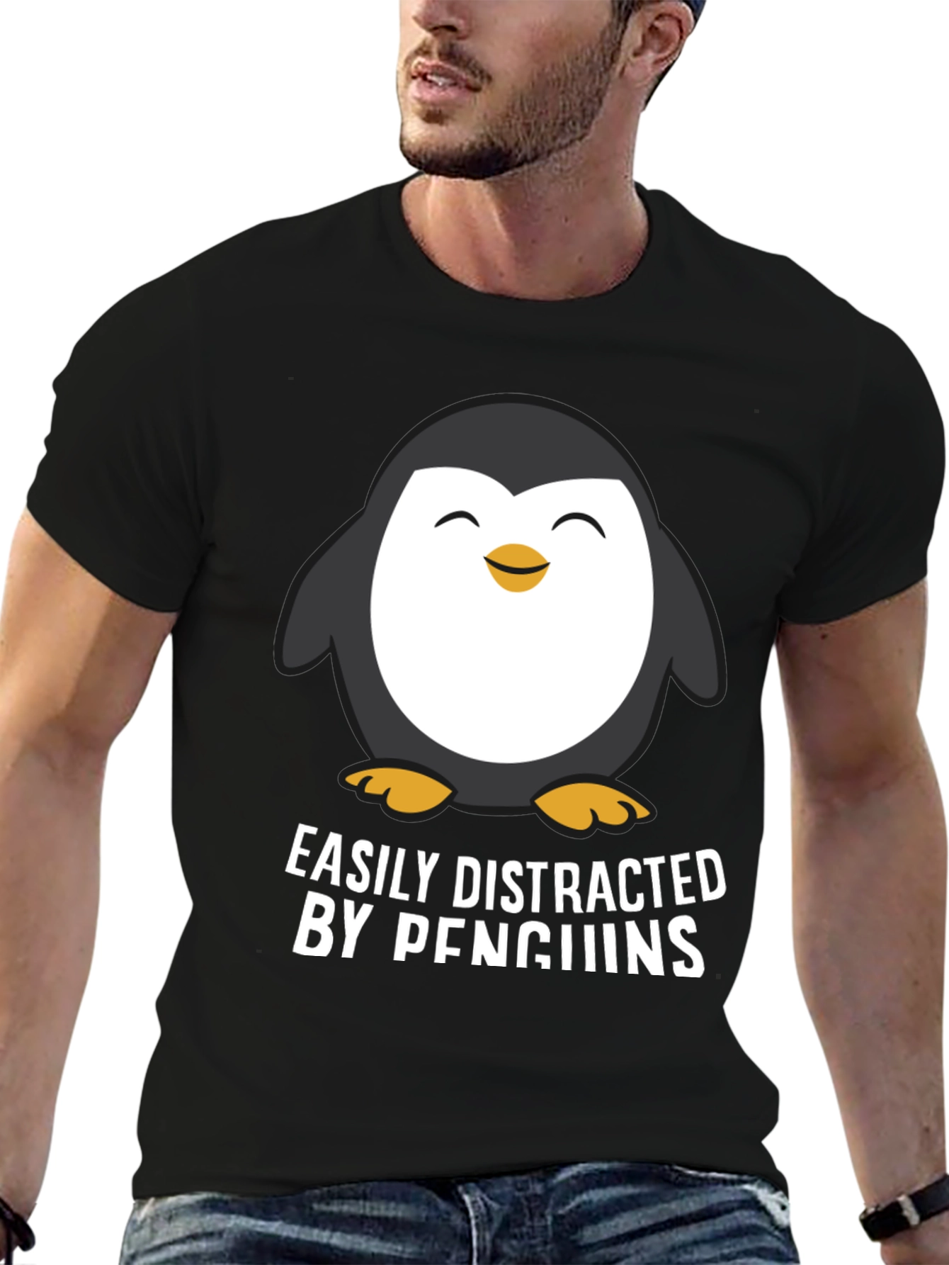 Easily Distracted By Penguins Graphic T-Shirt