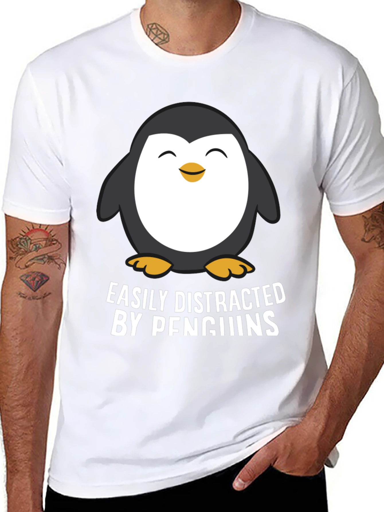 Easily Distracted By Penguins Graphic T-Shirt