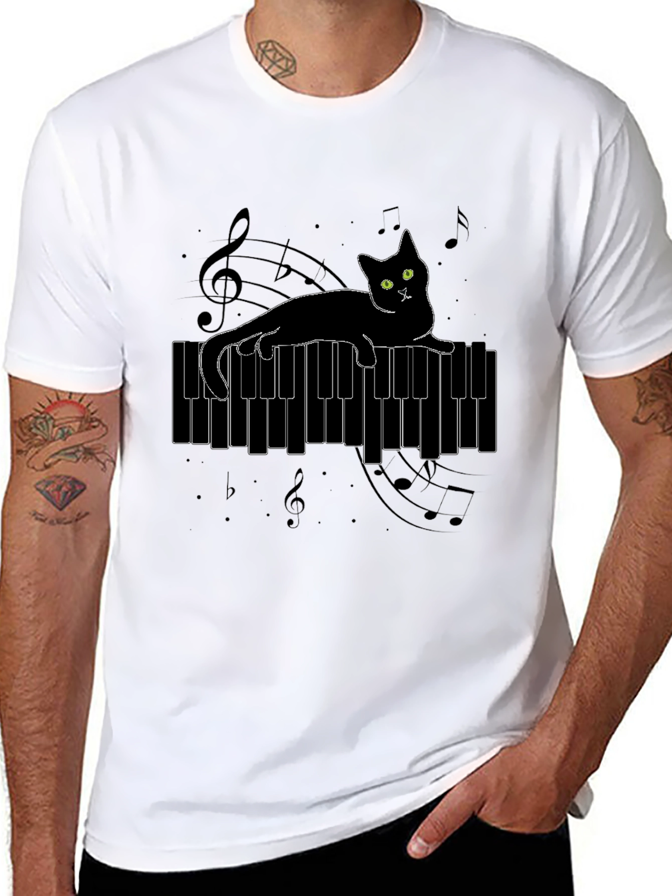 Cat on Piano T-Shirt
