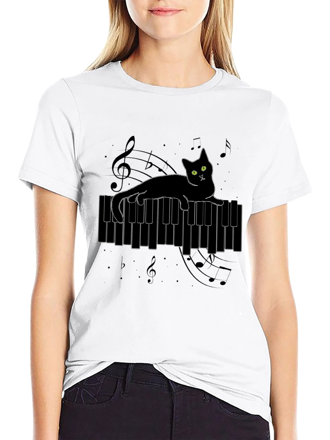 Cat on Piano T-Shirt