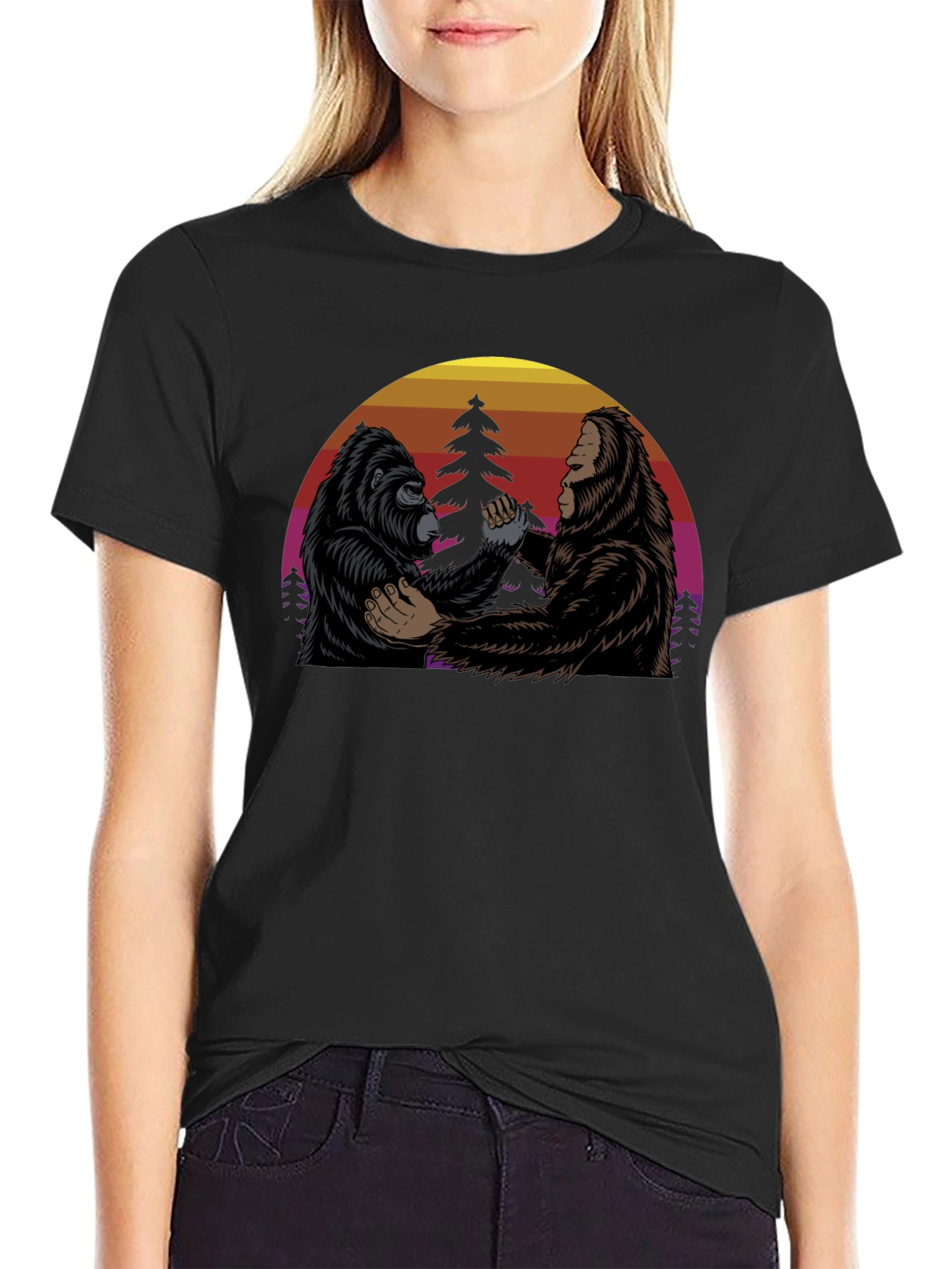 Gorilla & Bigfoot Sunset T-Shirt