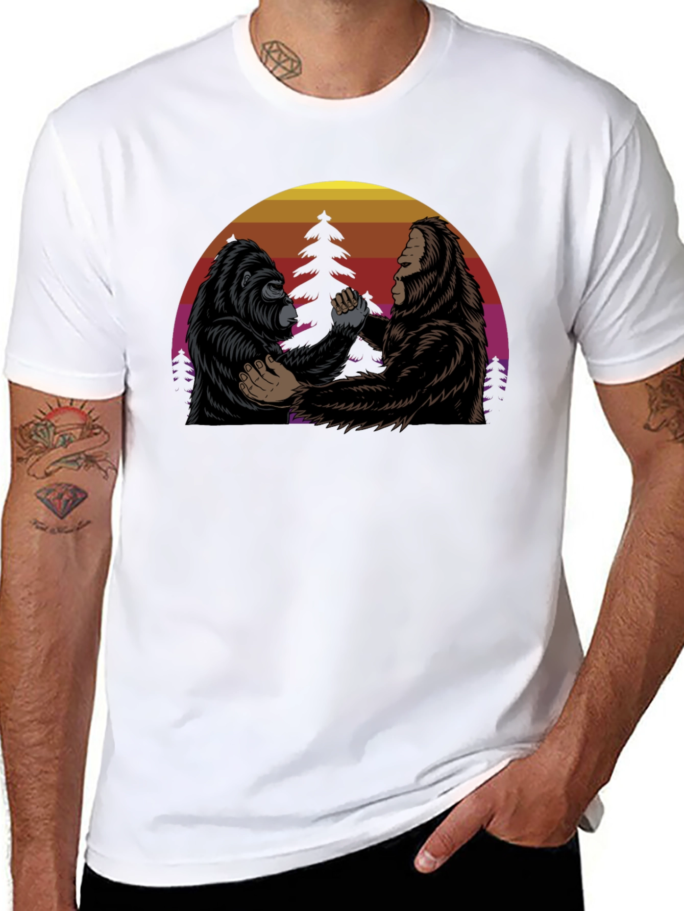 Gorilla & Bigfoot Sunset T-Shirt