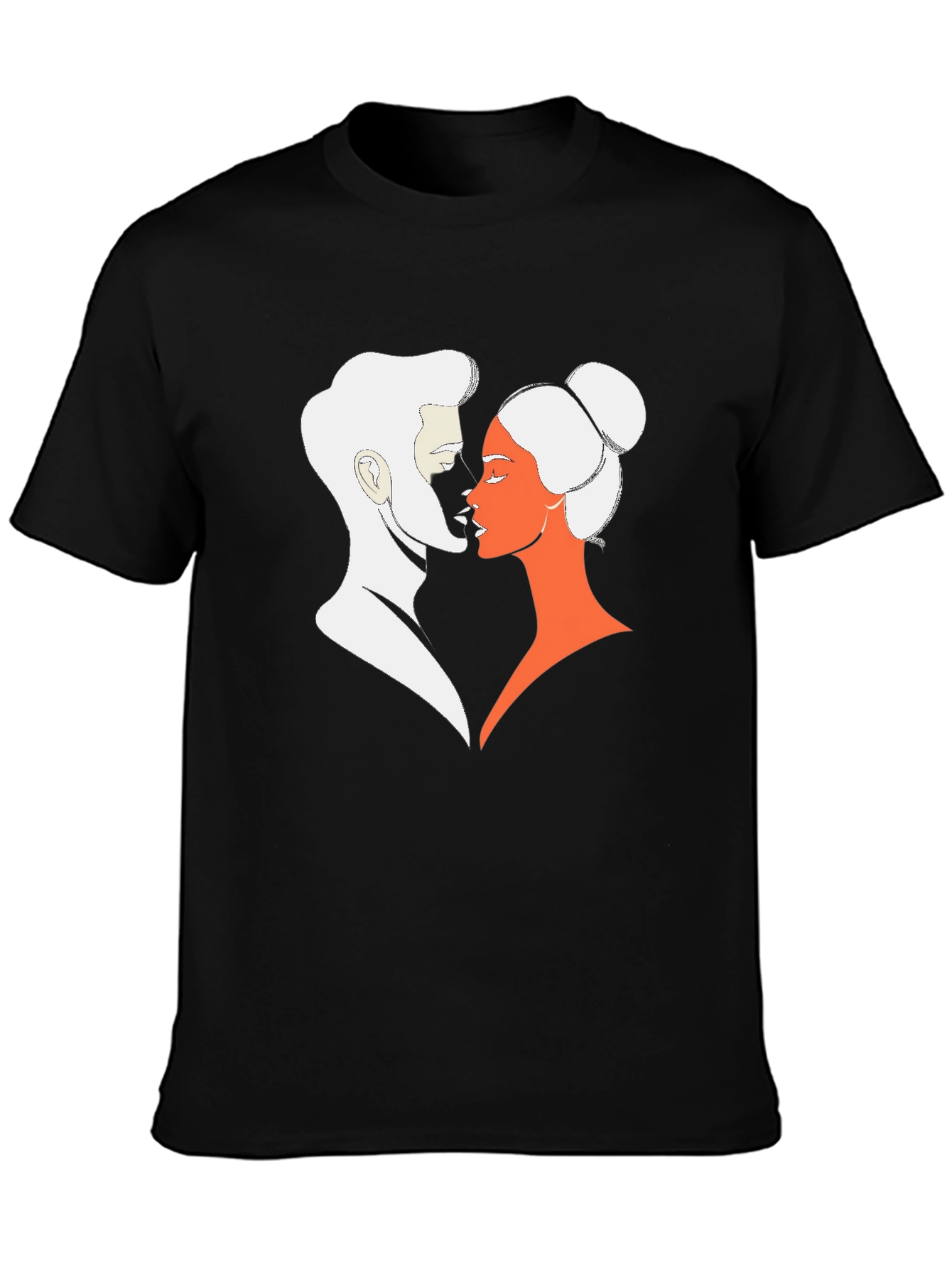 Stylish Couple Graphic Black T-Shirt