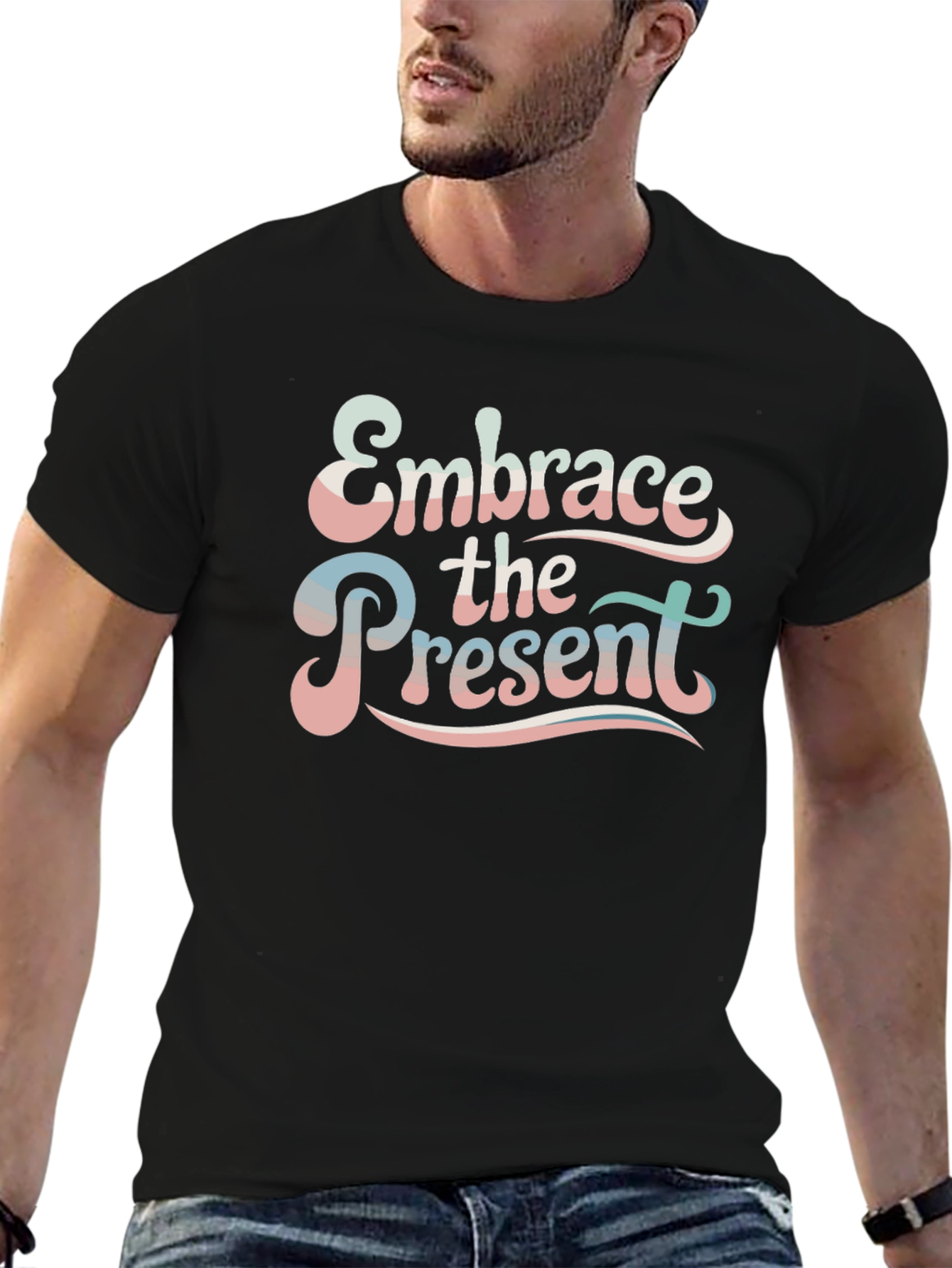Embrace the Present T-Shirt - Retro Design