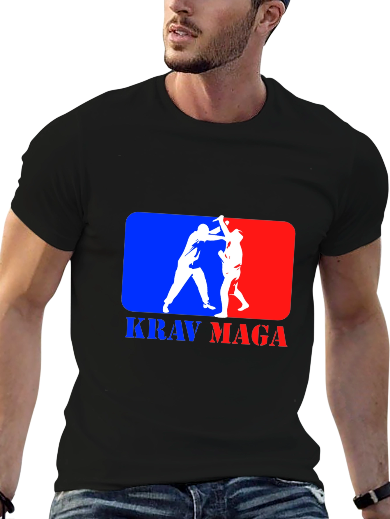 Krav Maga Black T-Shirt - Martial Arts Design