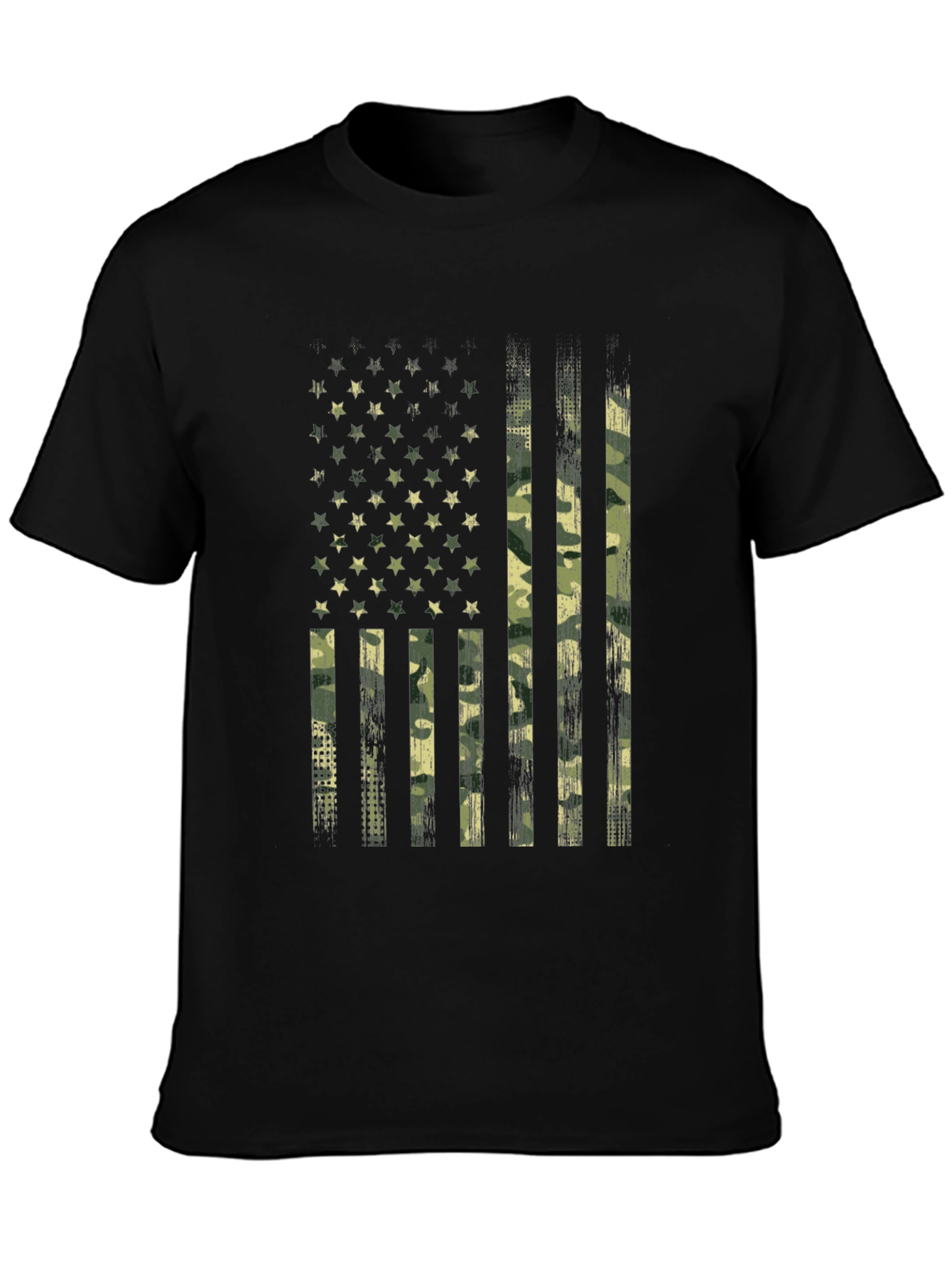Camo USA Flag Graphic T-Shirt