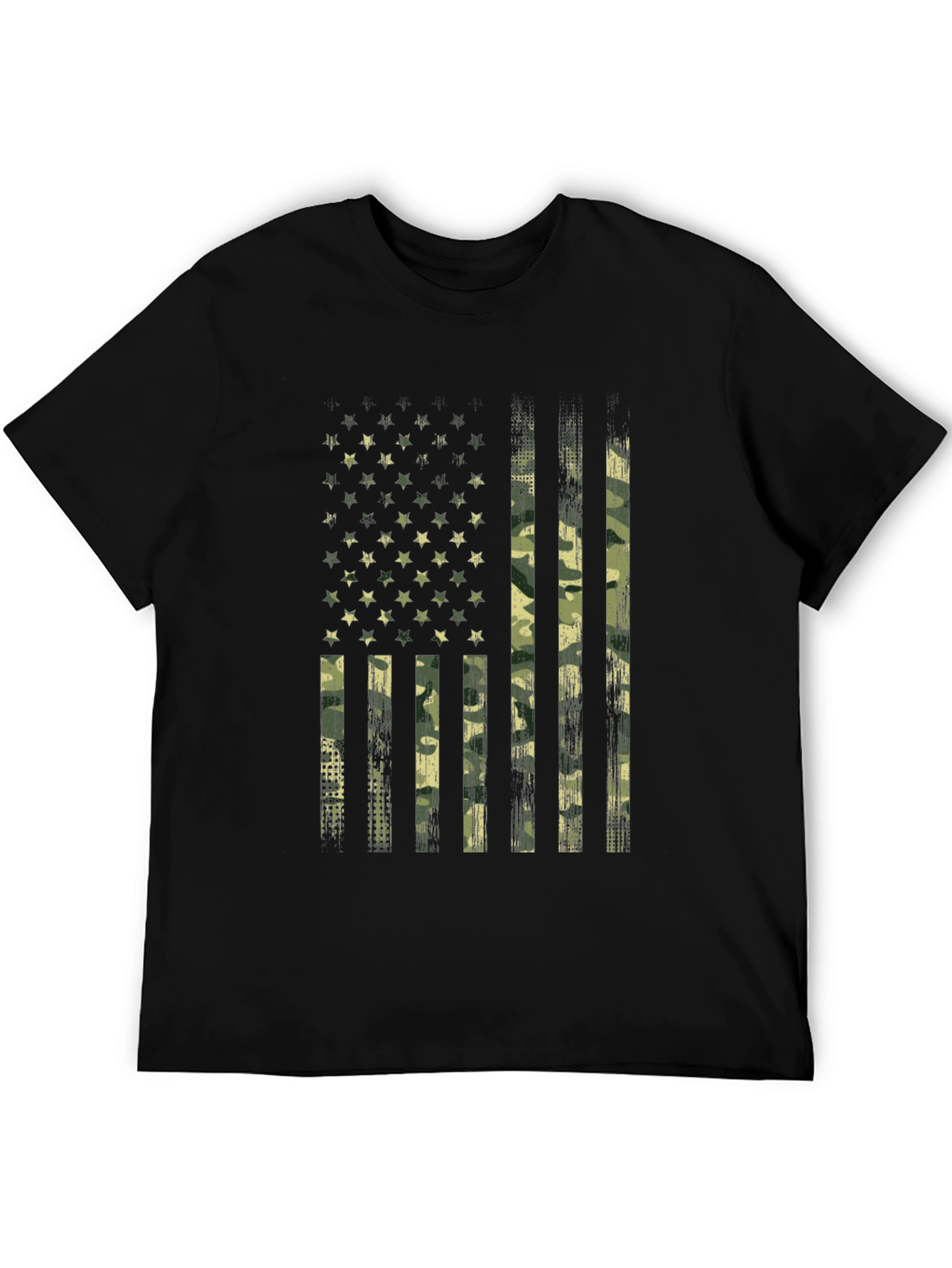 Camo USA Flag Graphic T-Shirt