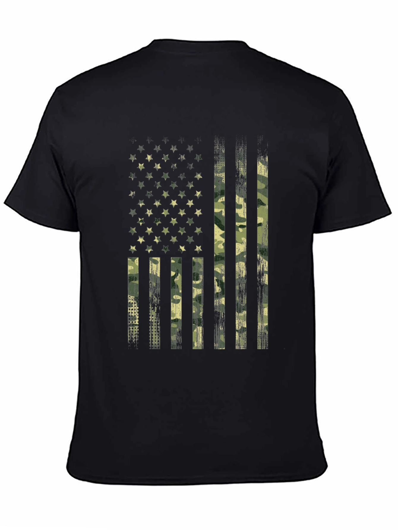 Camo USA Flag Graphic T-Shirt