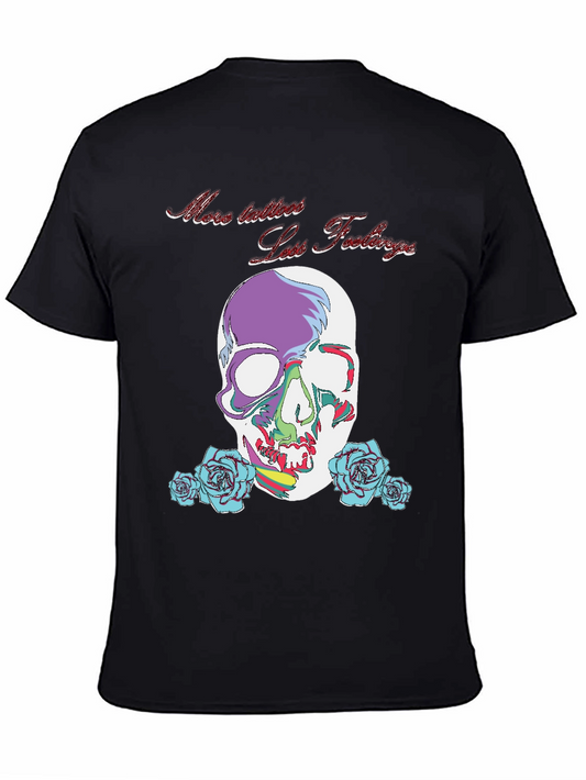 Skull and Roses Graphic Print Tee