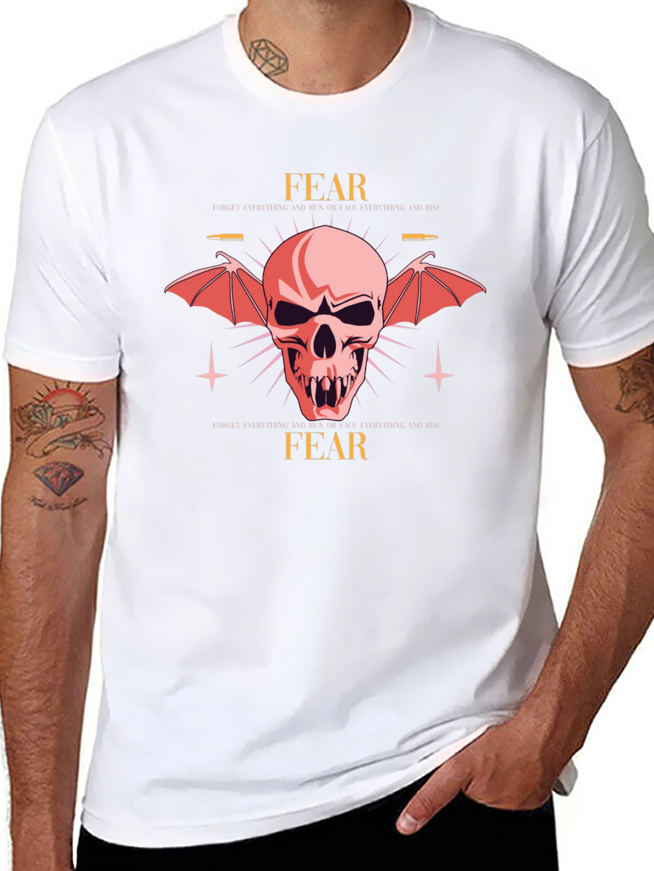Fear Skull Graphic Black T-Shirt