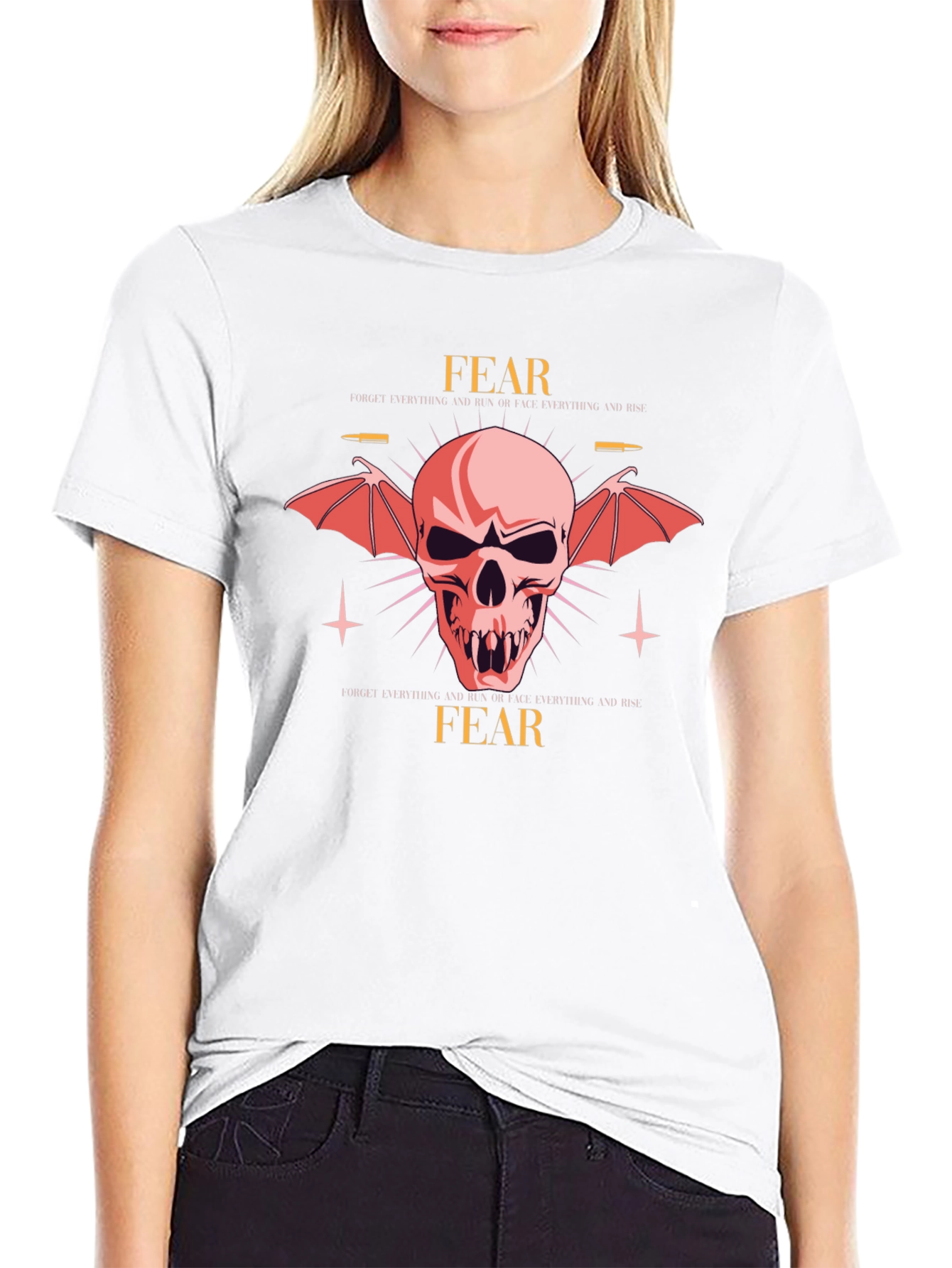 Fear Skull Graphic Black T-Shirt