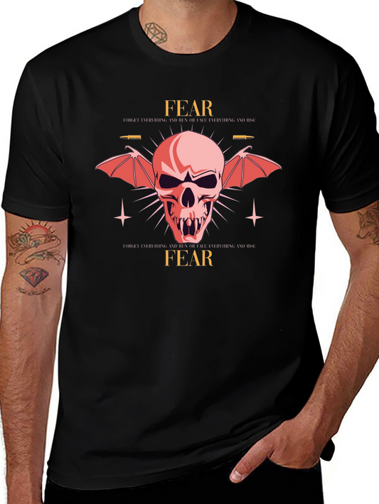 Fear Skull Graphic Black T-Shirt