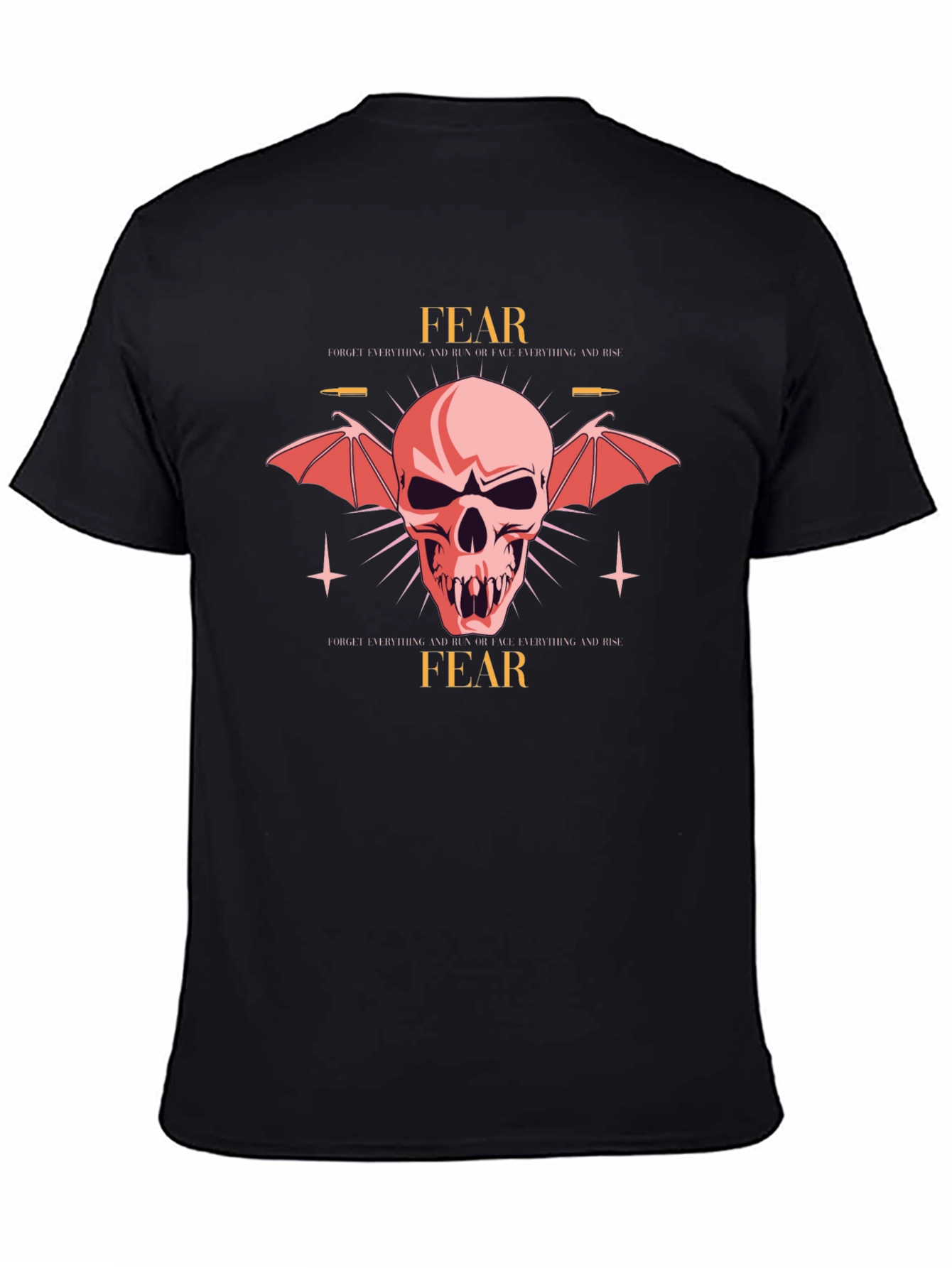 Fear Skull Graphic Black T-Shirt