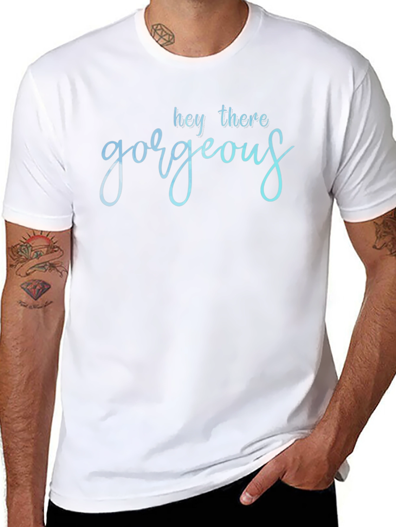 Hey There Gorgeous T-Shirt - Stylish Black Tee