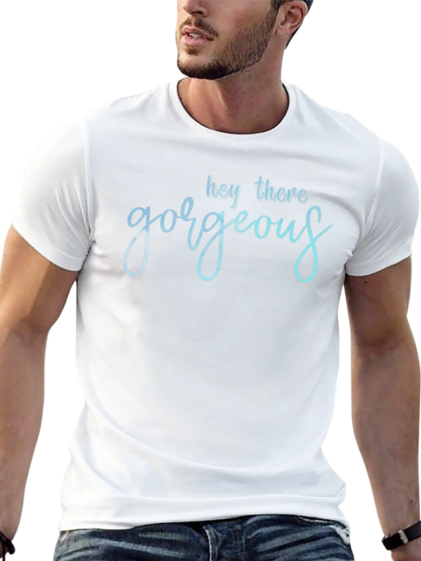 Hey There Gorgeous T-Shirt - Stylish Black Tee