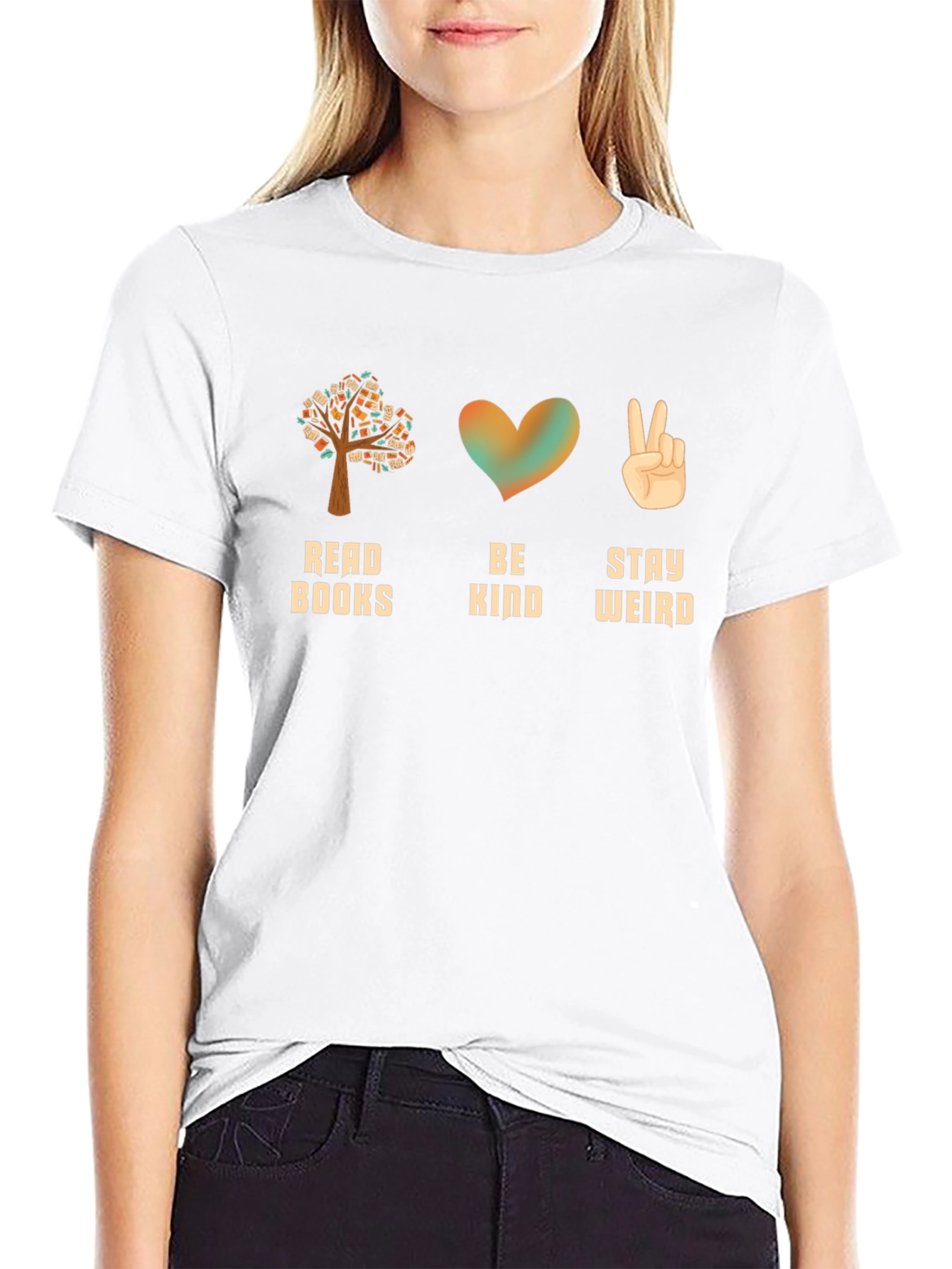 Read Books Be Kind Stay Weird Graphic Tee