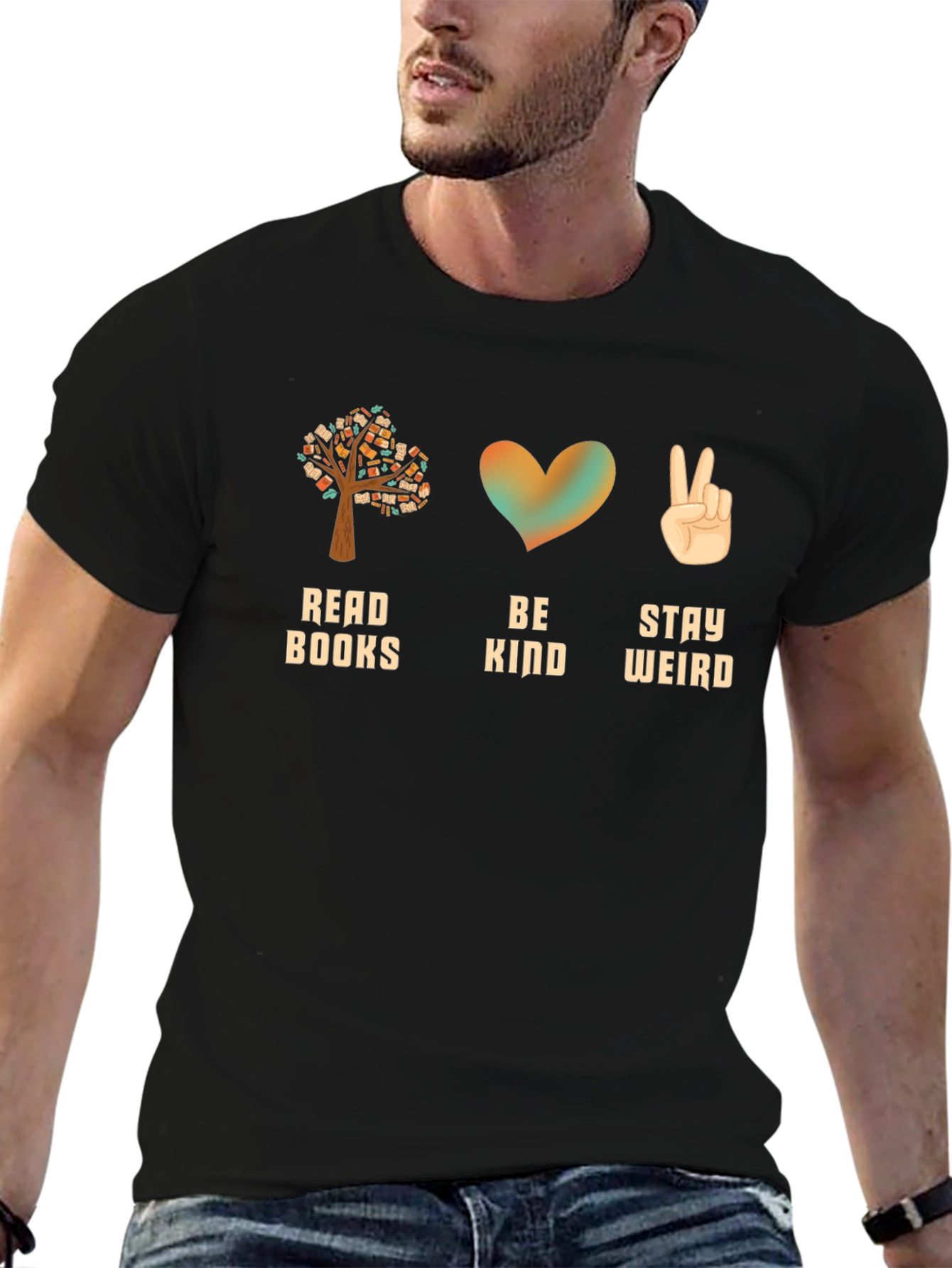 Read Books Be Kind Stay Weird Graphic Tee