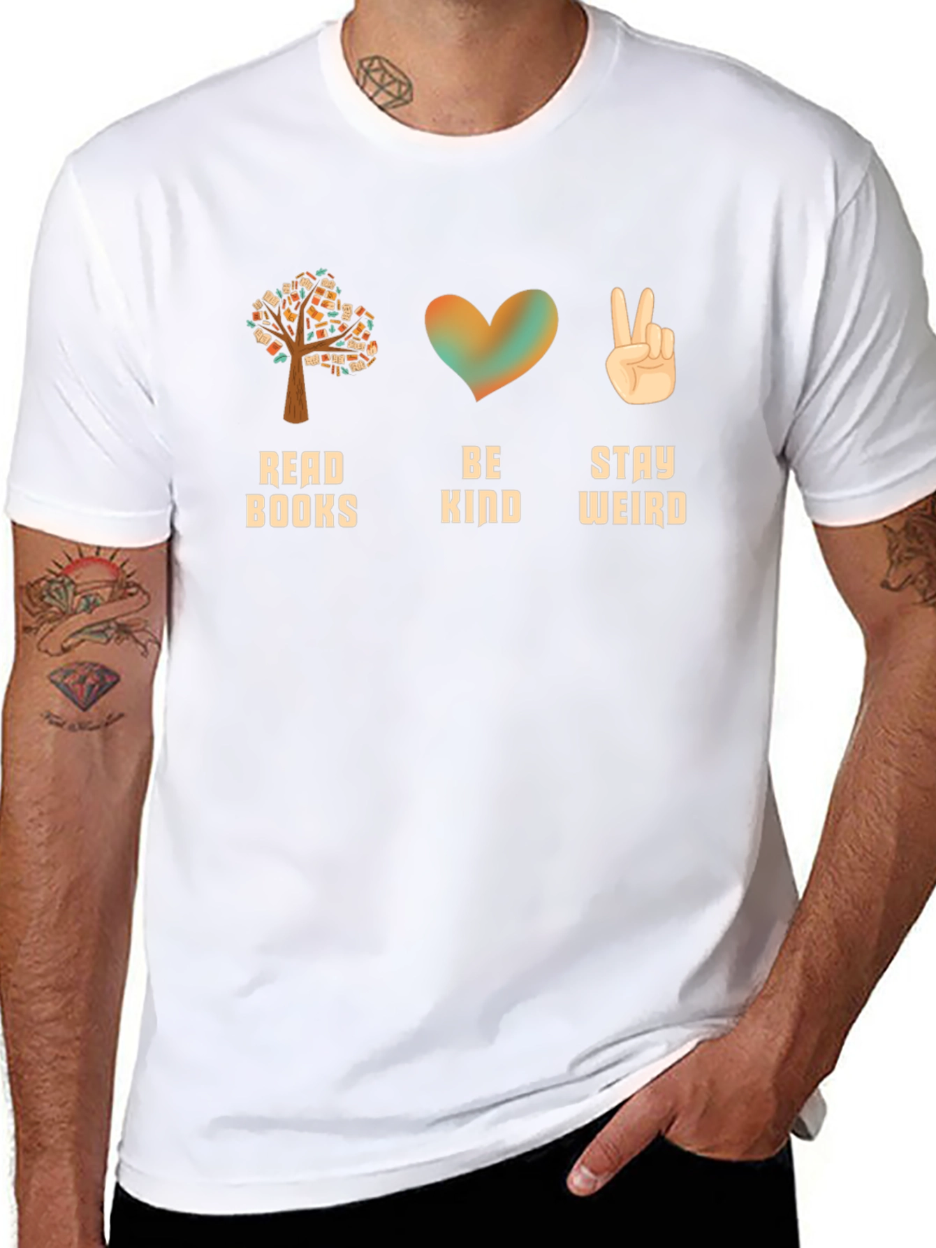Read Books Be Kind Stay Weird Graphic Tee