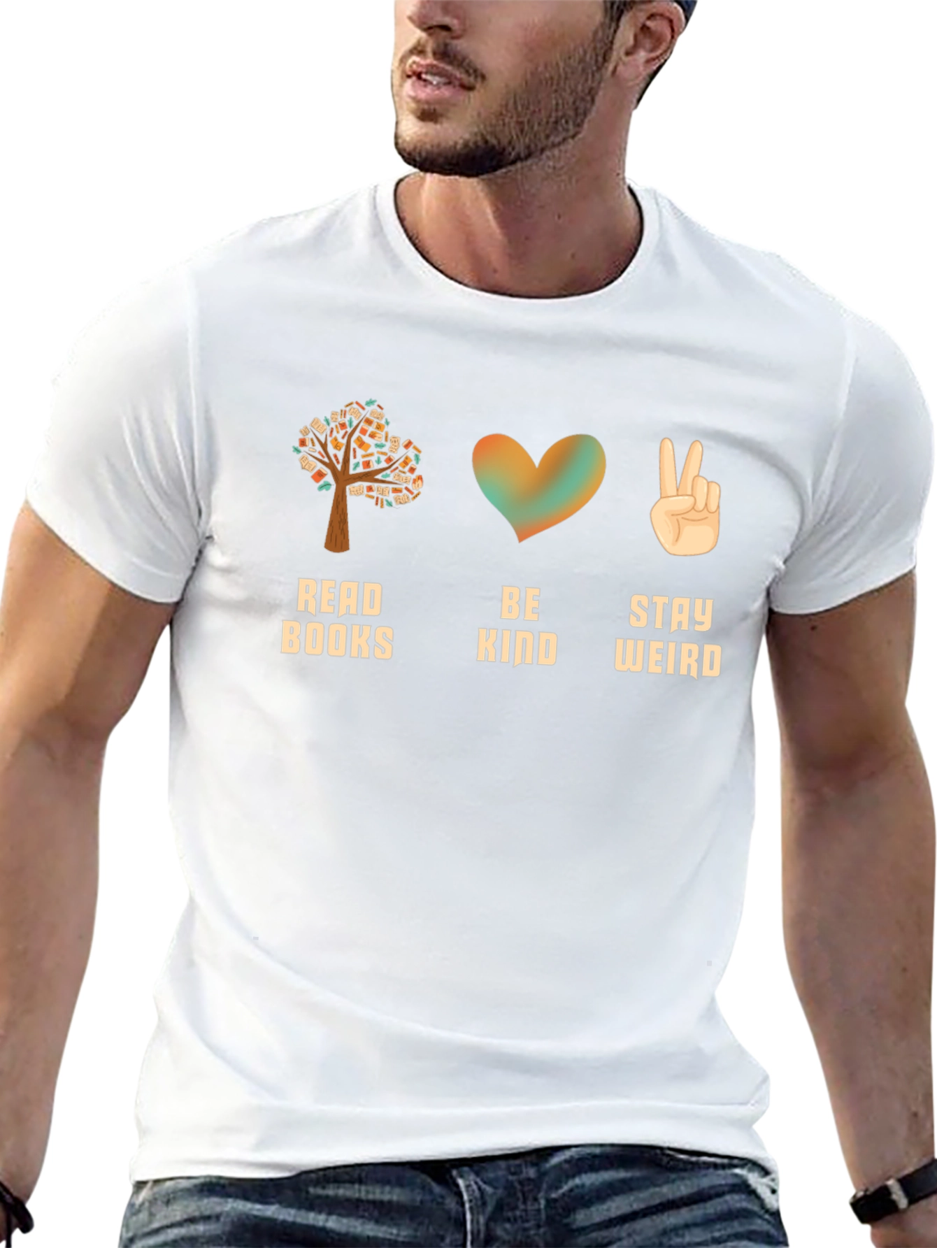 Read Books Be Kind Stay Weird Graphic Tee