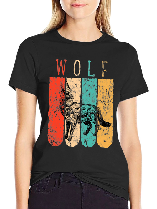 Vintage Wolf Graphic T-Shirt - Retro Style