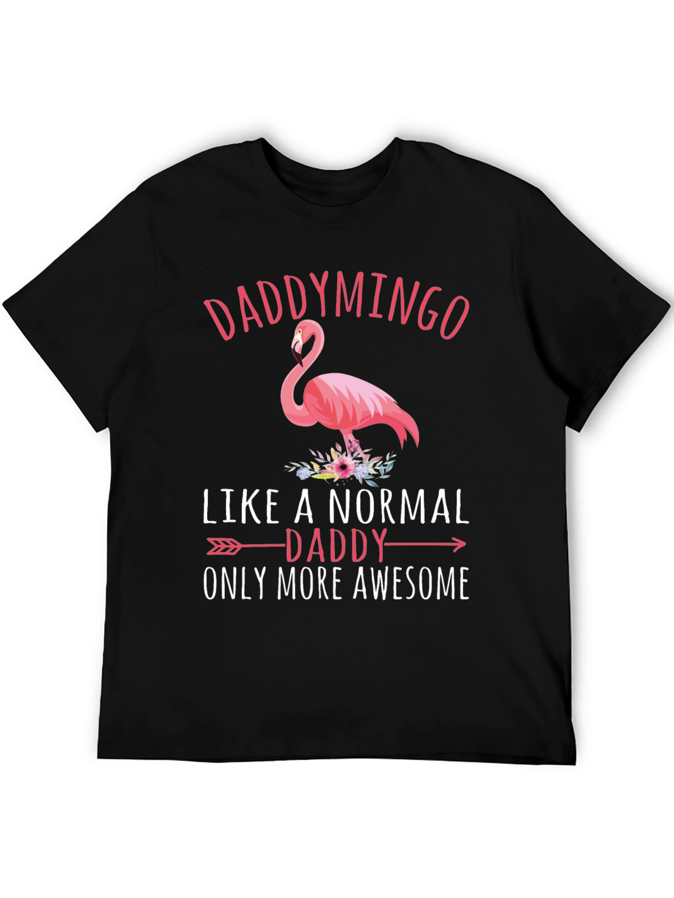Daddymingo Flamingo Black Graphic T-Shirt