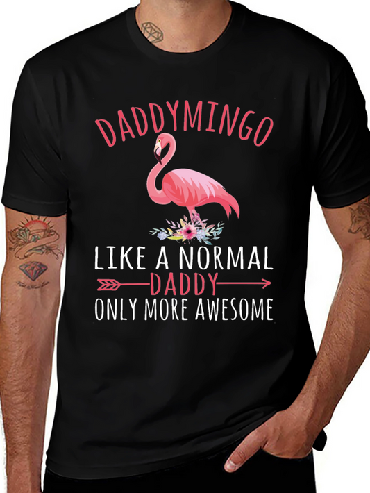 Daddymingo Flamingo Black Graphic T-Shirt