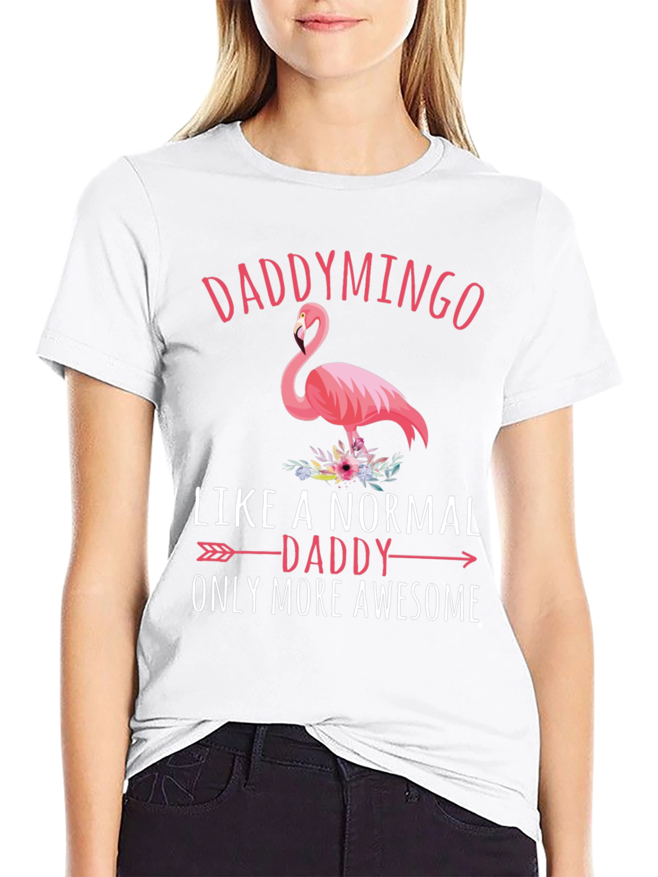 Daddymingo Flamingo Black Graphic T-Shirt