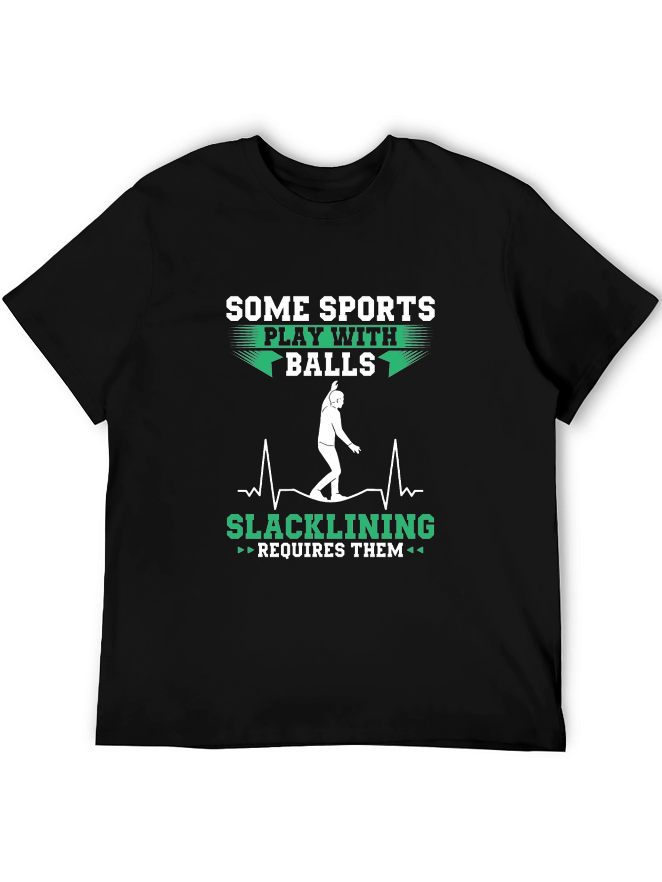 Funny Slacklining Requires Balls Graphic T-Shirt