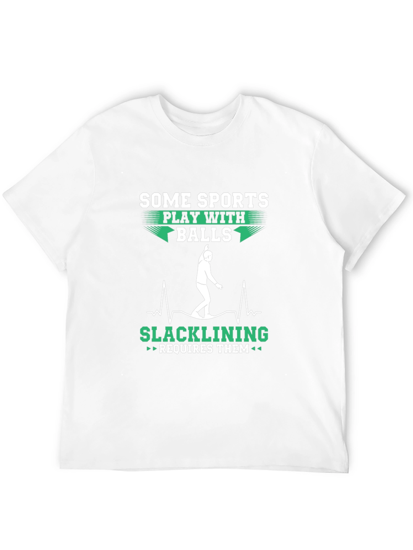 Funny Slacklining Requires Balls Graphic T-Shirt