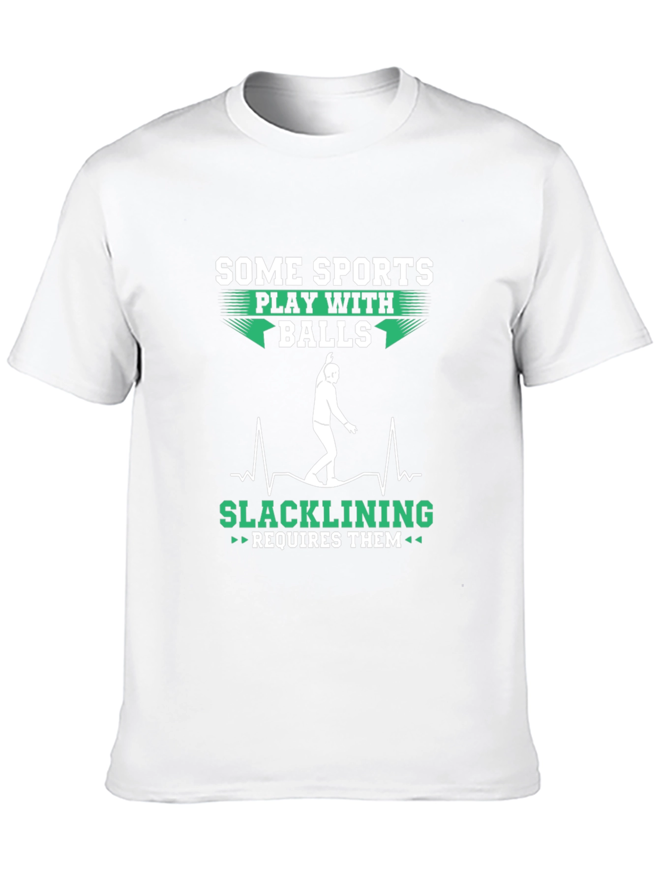 Funny Slacklining Requires Balls Graphic T-Shirt