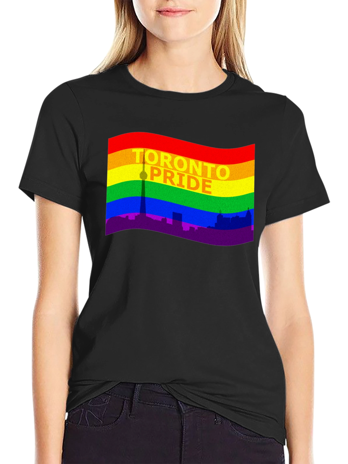 Toronto Pride T-Shirt - Rainbow Skyline