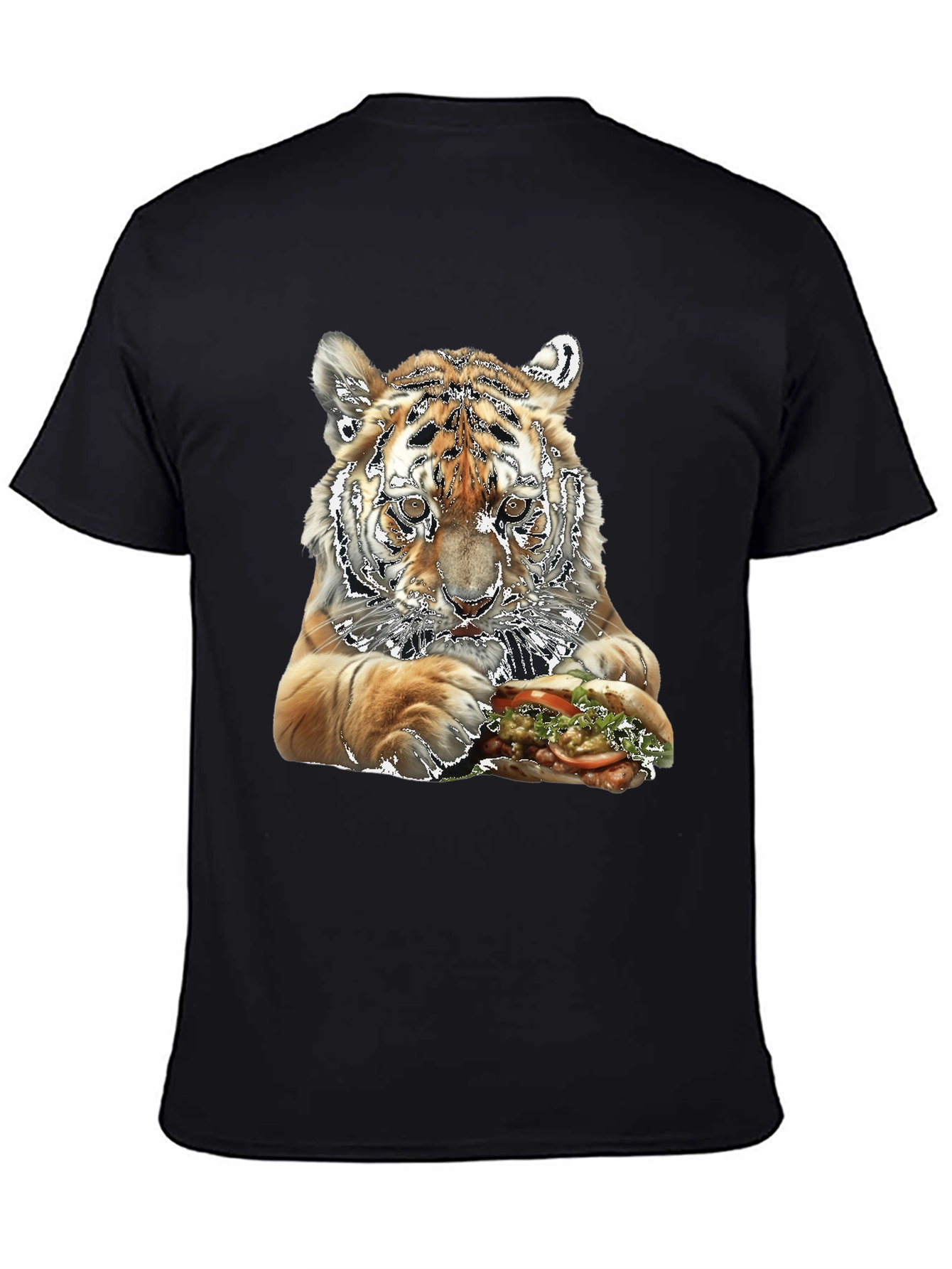 Tiger Eating Sandwich Graphic T-Shirt