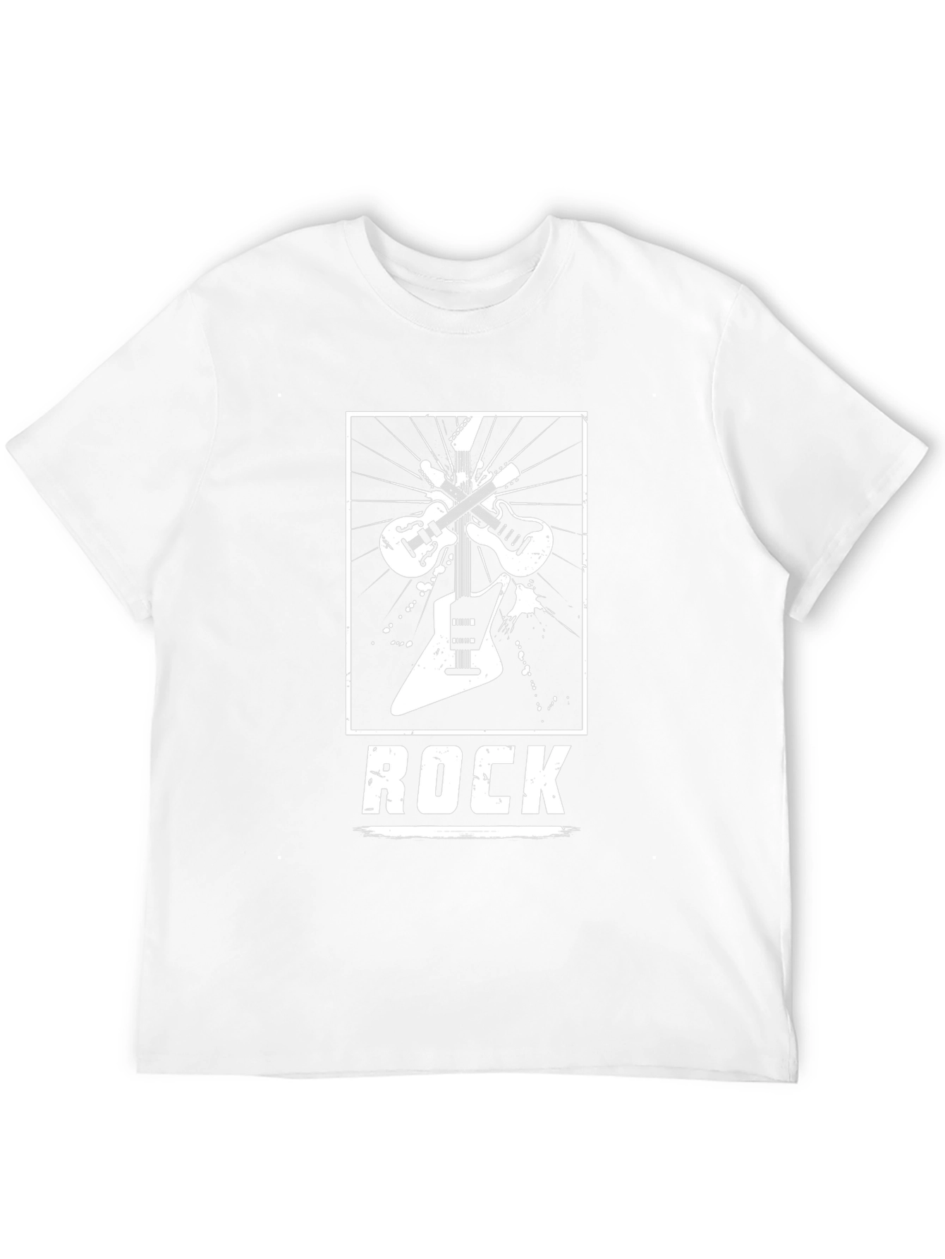 Rock Music Graphic Tee - Black Cotton Guitar Shirt