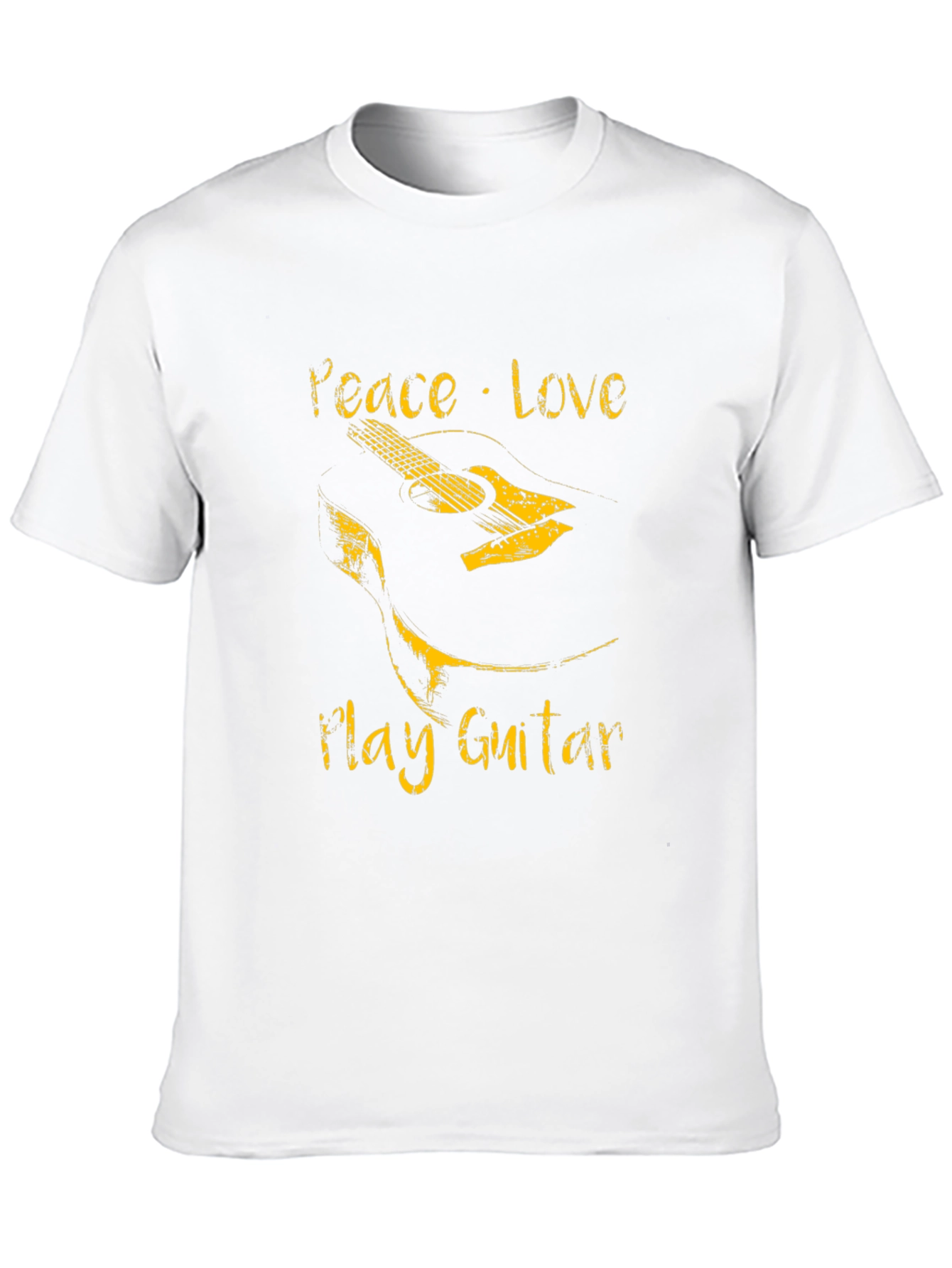 Peace Love Play Guitar Graphic T-Shirt